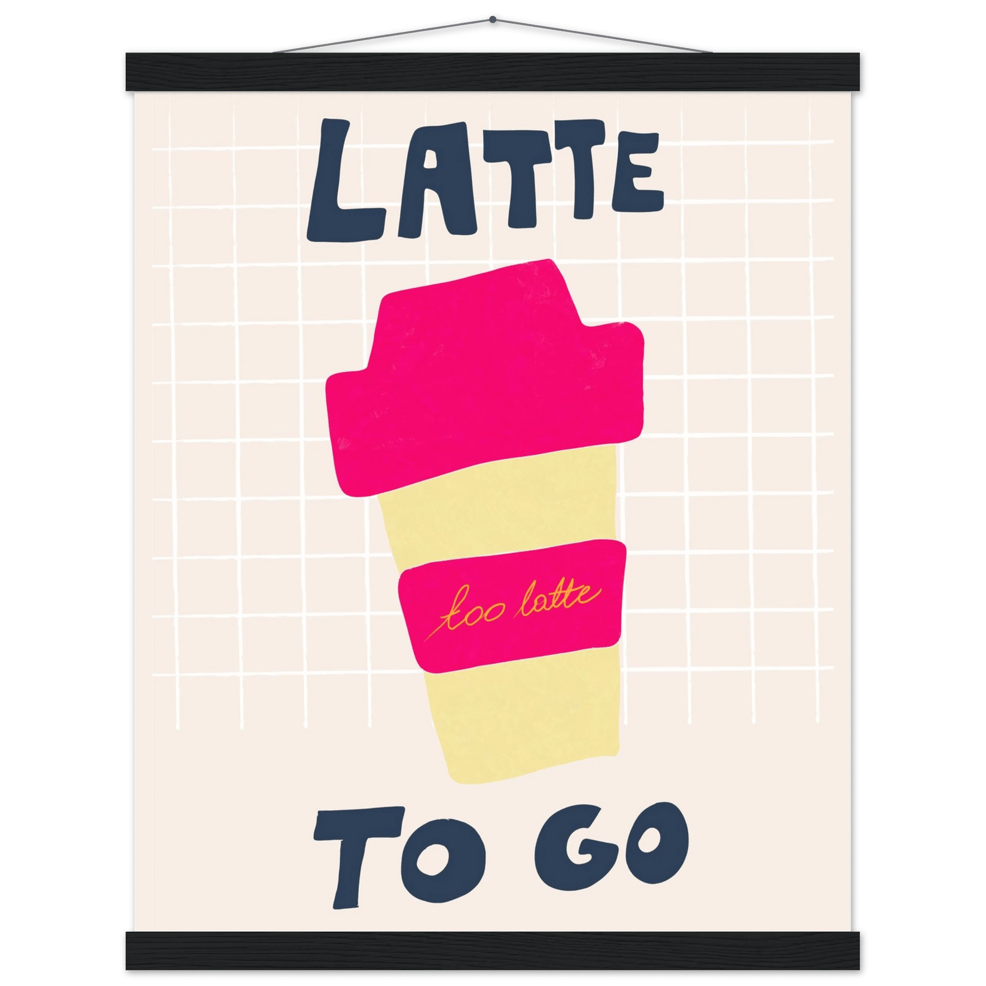 Latte To Go Poster – Playful Coffee Kitchen Wall Art Print (Digital & Printed Options) - Evergreen Posters
