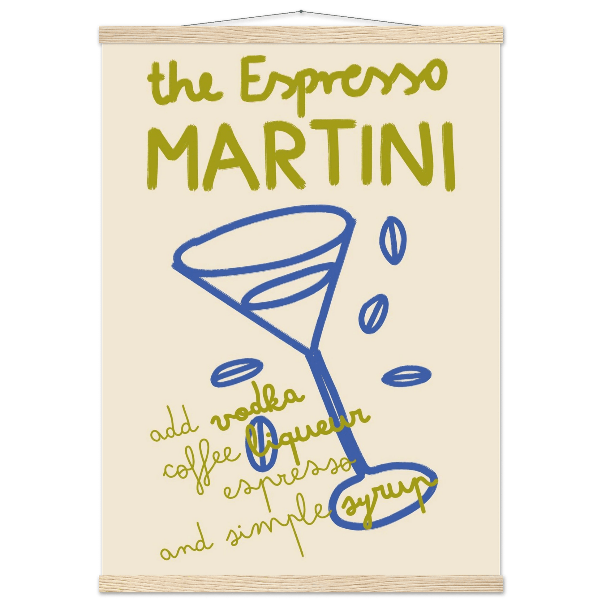 Espresso Martini Print | Cocktail Recipe Wall Art | Kitchen Bar Poster - Evergreen Posters