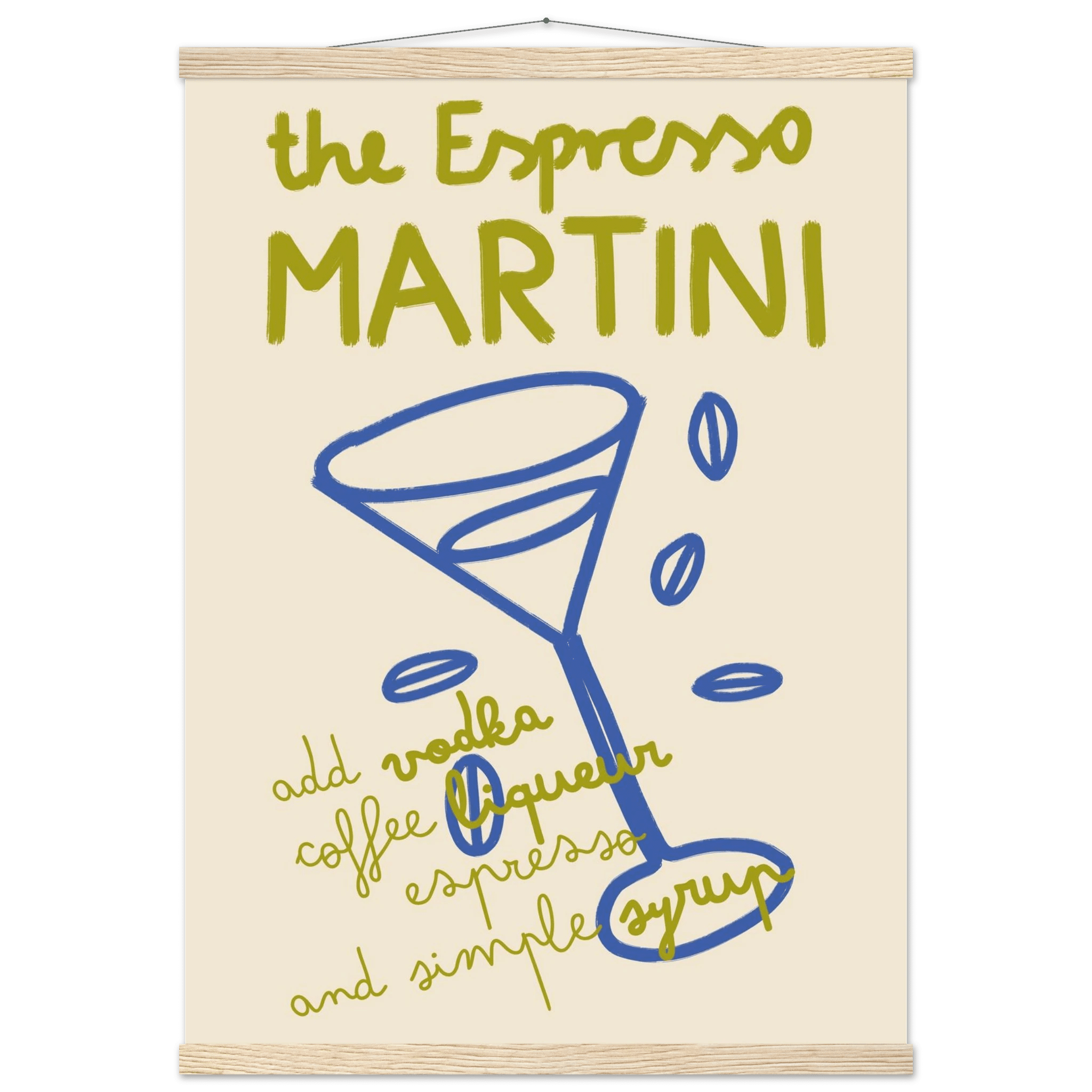 Espresso Martini Print | Cocktail Recipe Wall Art | Kitchen Bar Poster - Evergreen Posters