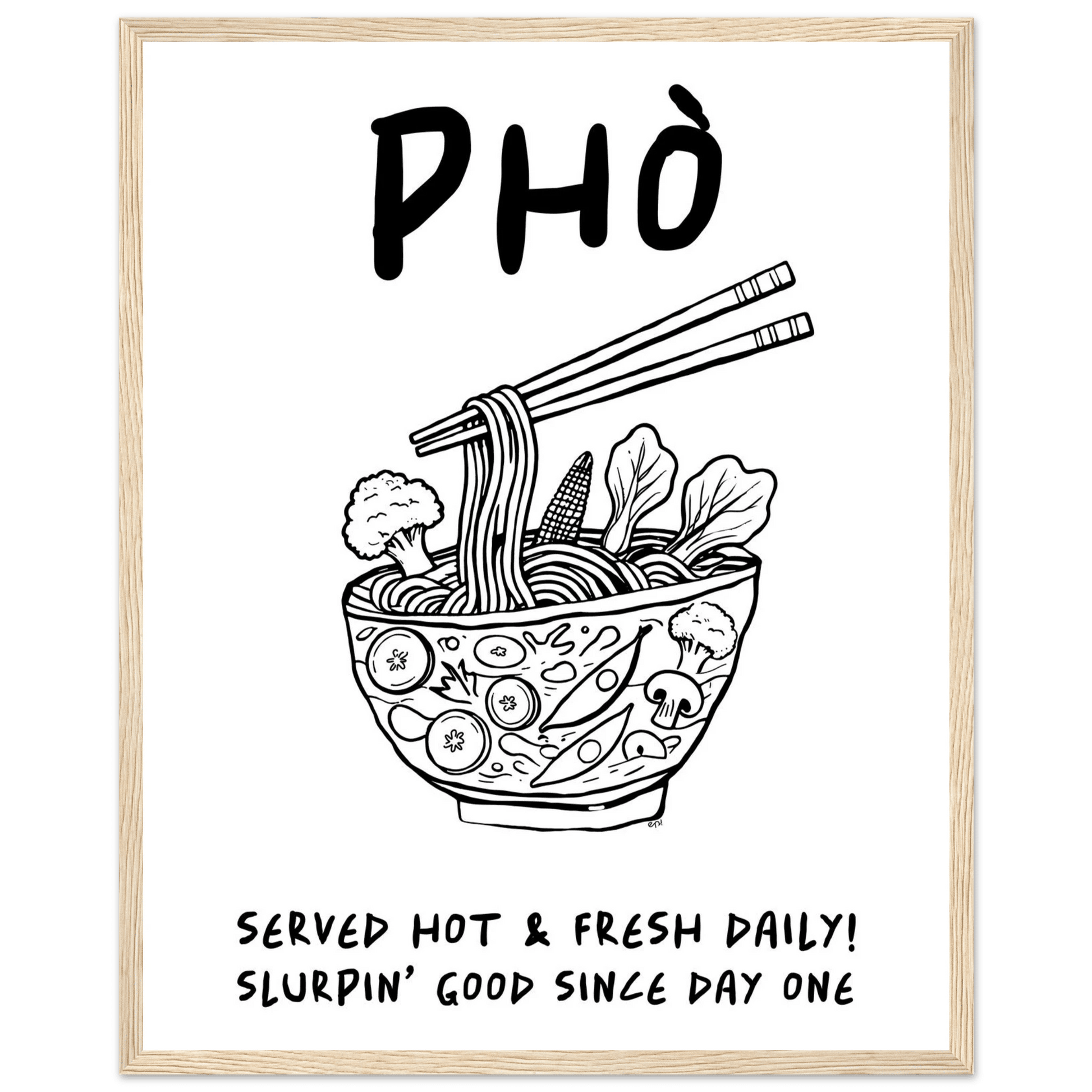 Pho Poster – Funny Vietnamese Kitchen Wall Art Print (Digital & Printed Options) - Evergreen Posters