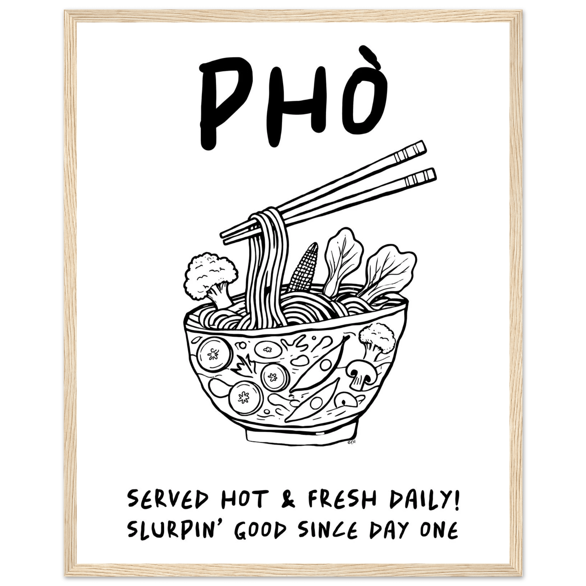 Pho Poster – Funny Vietnamese Kitchen Wall Art Print (Digital & Printed Options) - Evergreen Posters