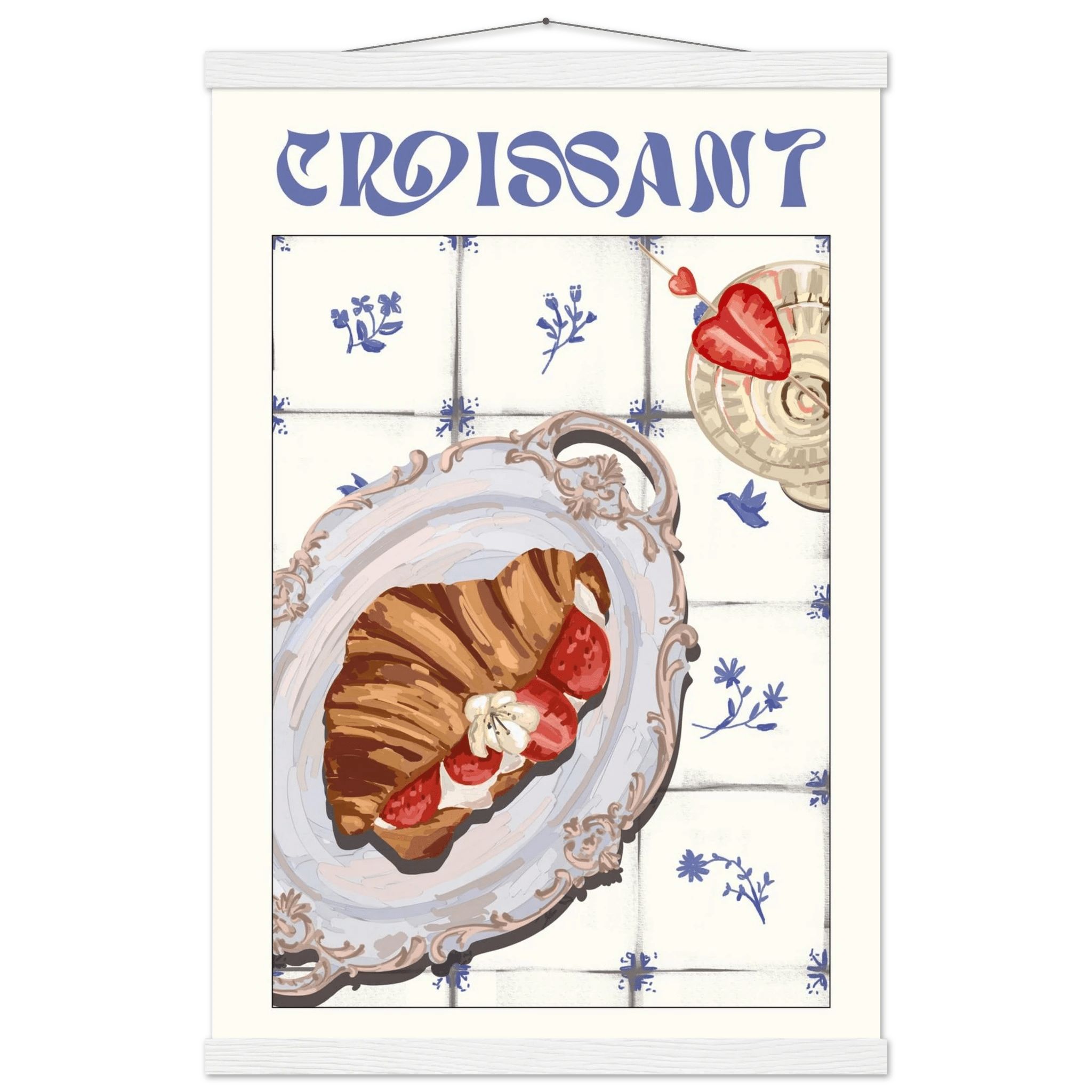 Croissant Poster – Charming French Breakfast Kitchen Wall Art Print (Digital & Printed Options) - Evergreen Posters