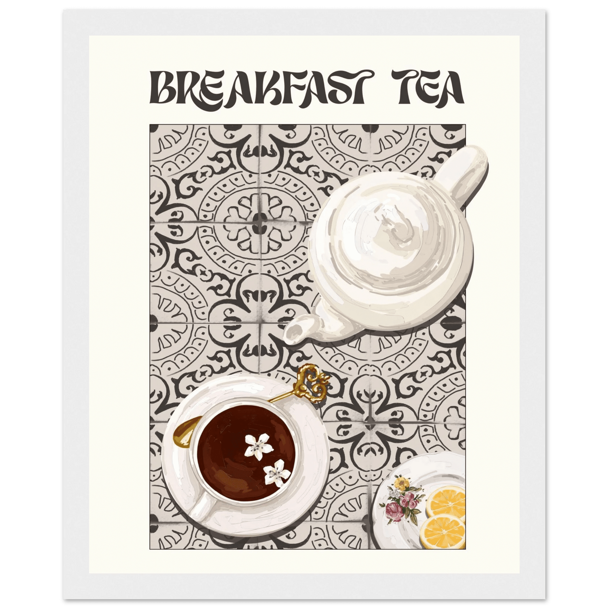 Breakfast Tea Poster – Cozy Kitchen Wall Art Print (Digital & Printed Options) - Evergreen Posters