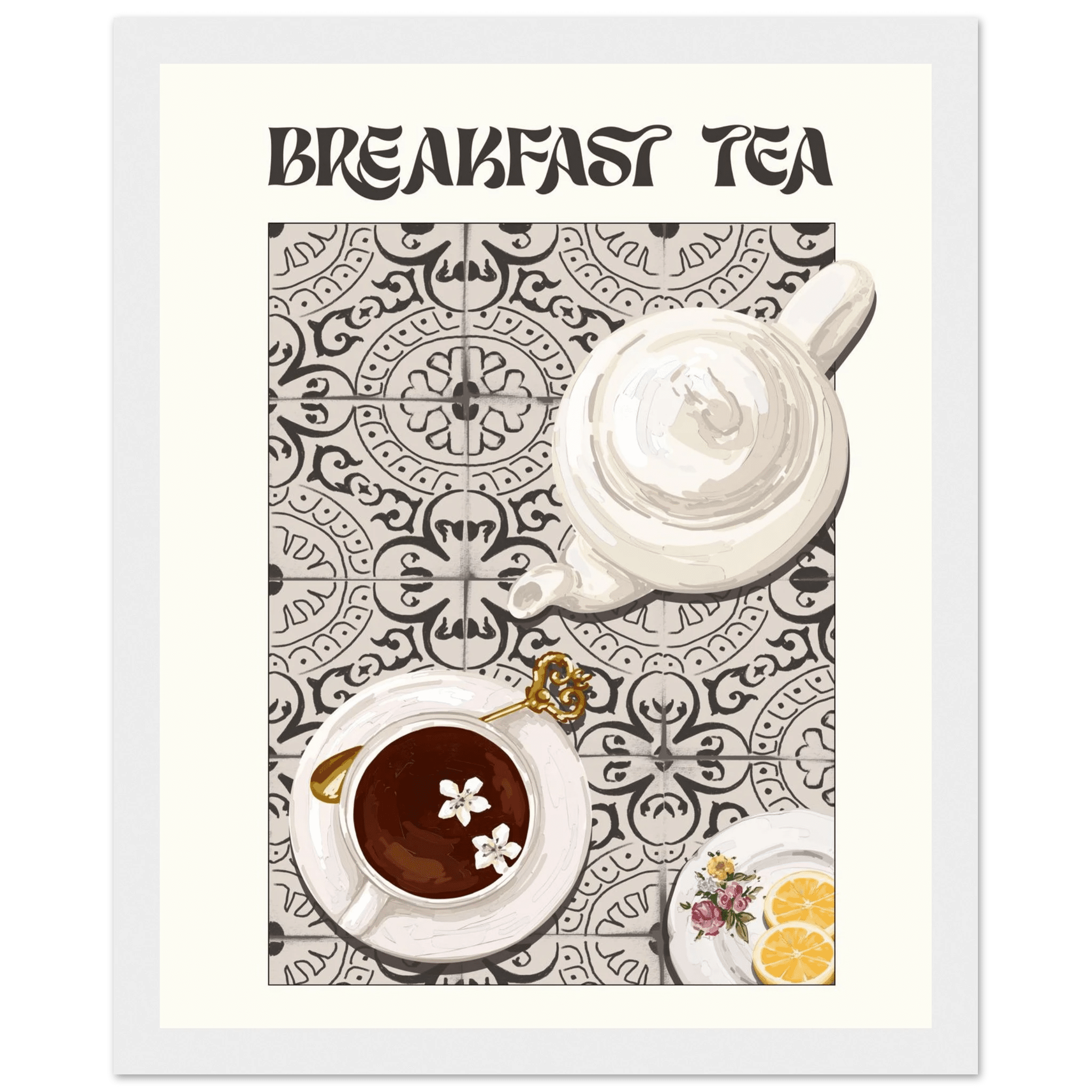 Breakfast Tea Poster – Cozy Kitchen Wall Art Print (Digital & Printed Options) - Evergreen Posters