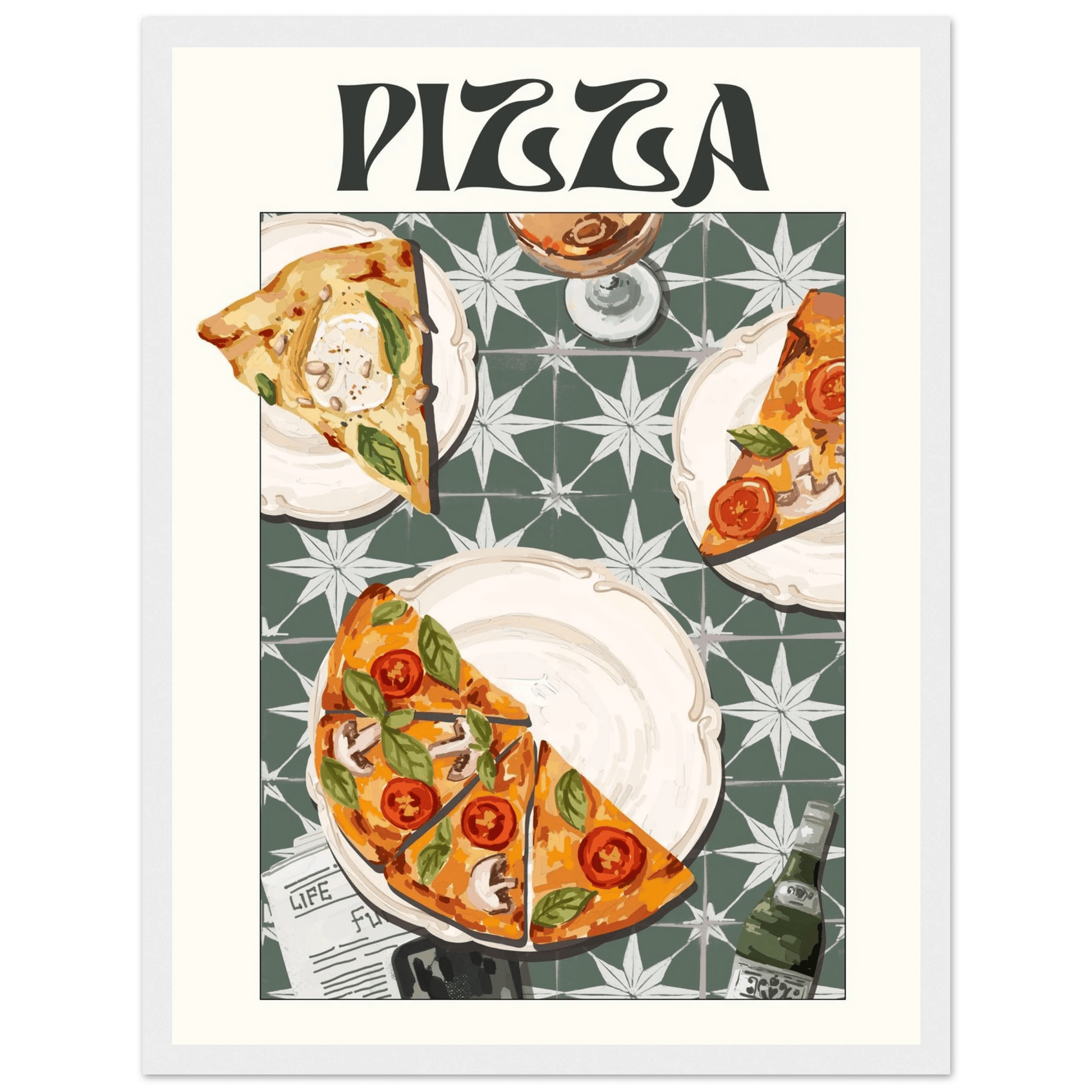 Pizza Poster – Playful Italian Kitchen Wall Art Print (Digital & Printed Options) - Evergreen Posters