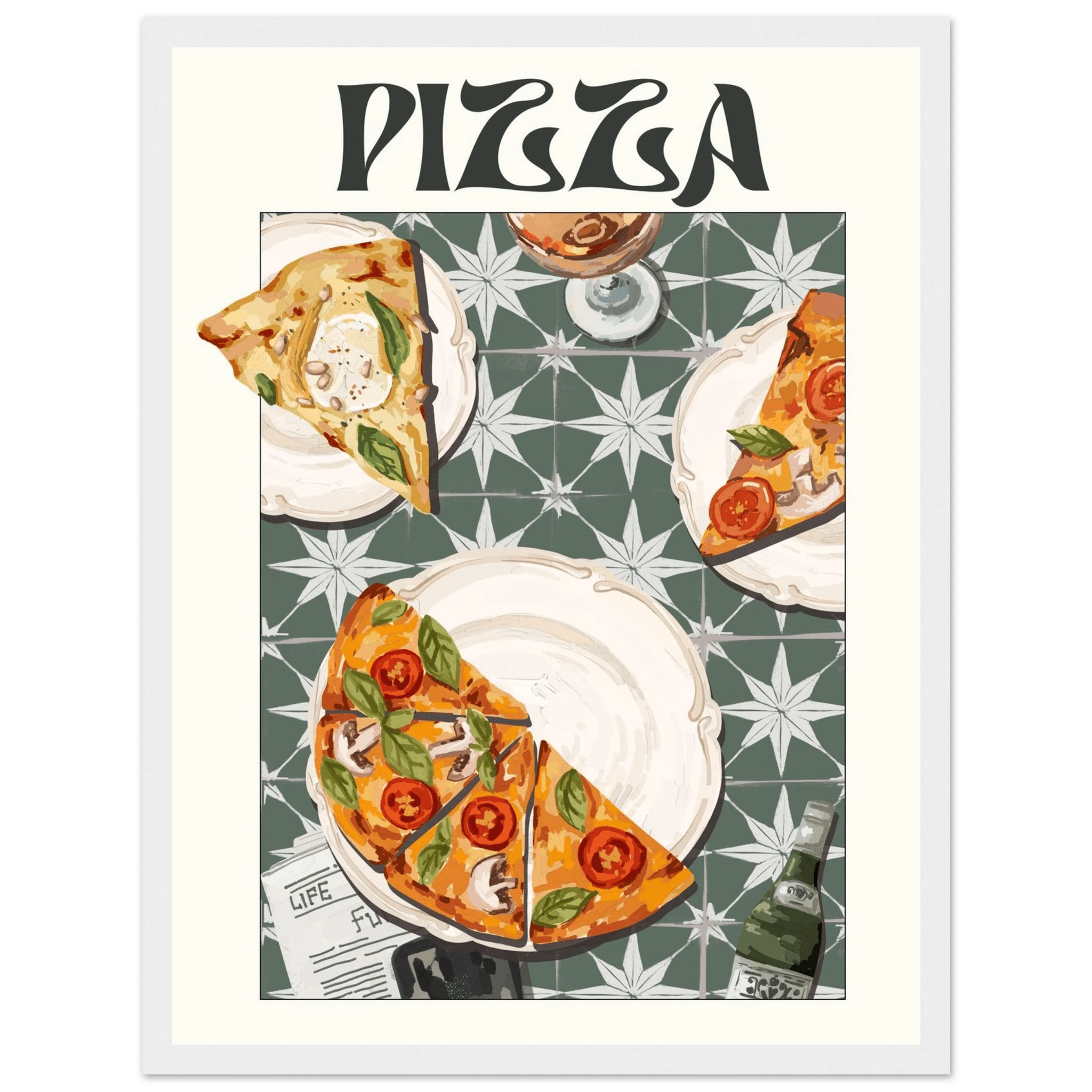 Pizza Poster – Playful Italian Kitchen Wall Art Print (Digital & Printed Options) - Evergreen Posters