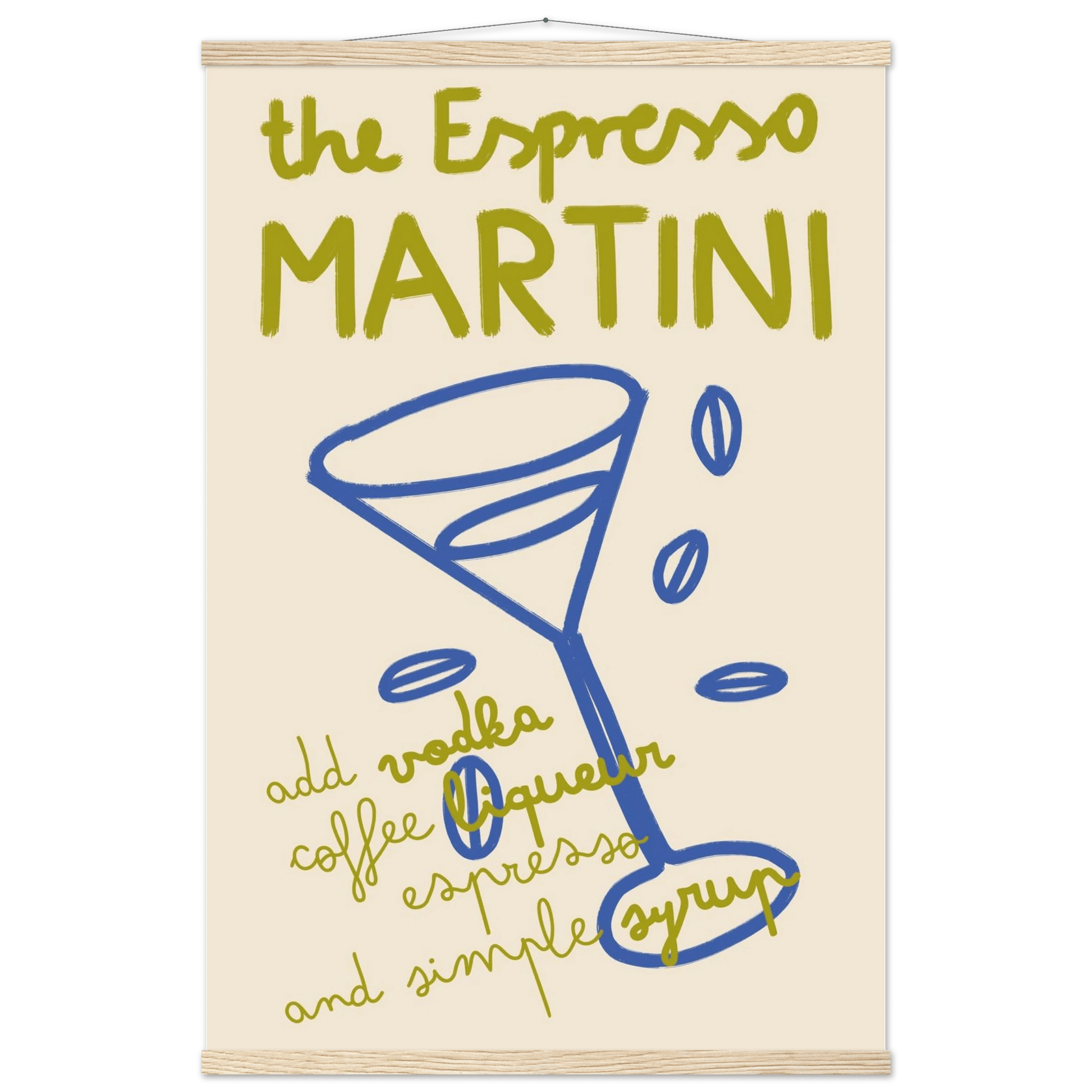 Espresso Martini Print | Cocktail Recipe Wall Art | Kitchen Bar Poster - Evergreen Posters