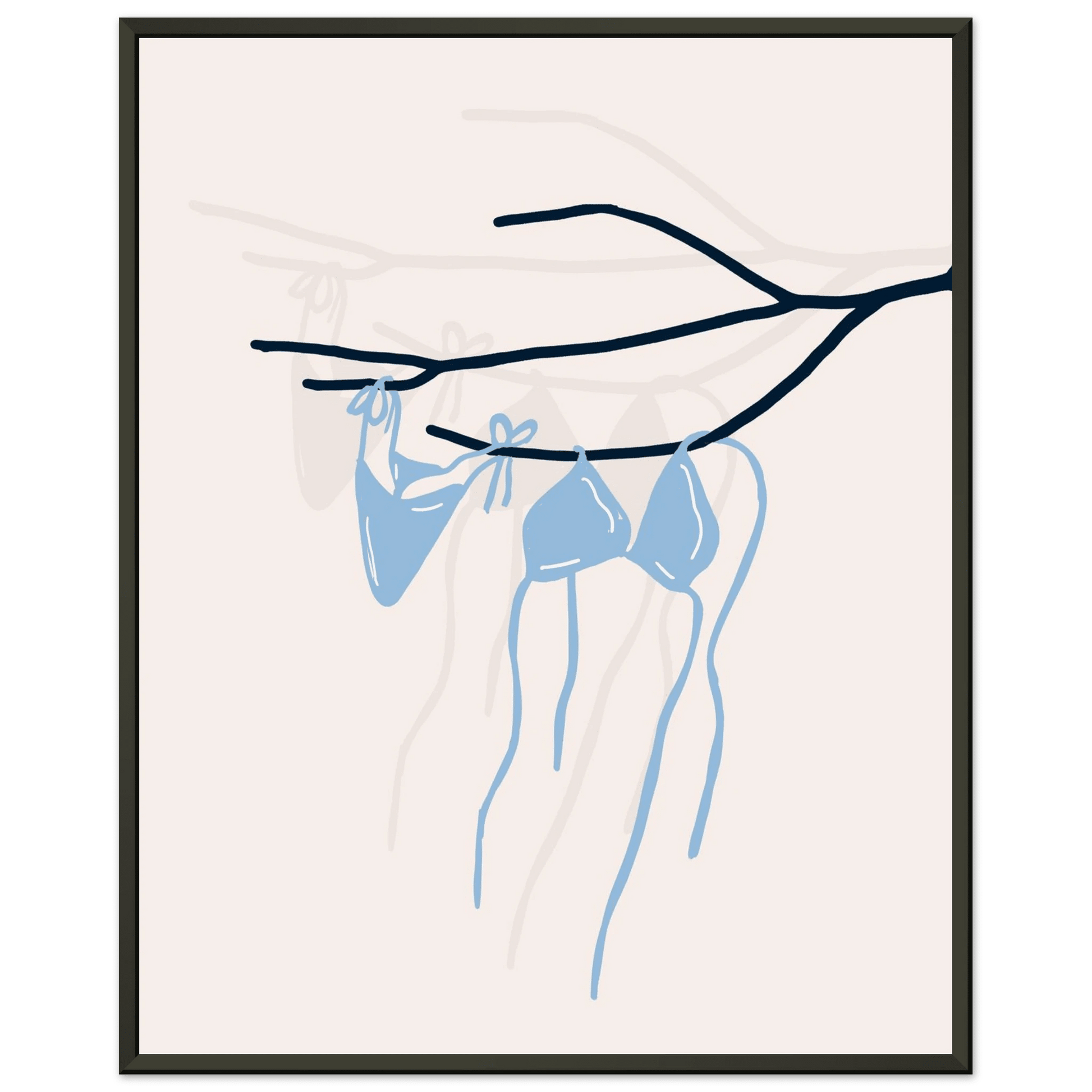 Coastal Bikini Line Art Poster – Minimalist Beach Wall Art Print - Evergreen Posters
