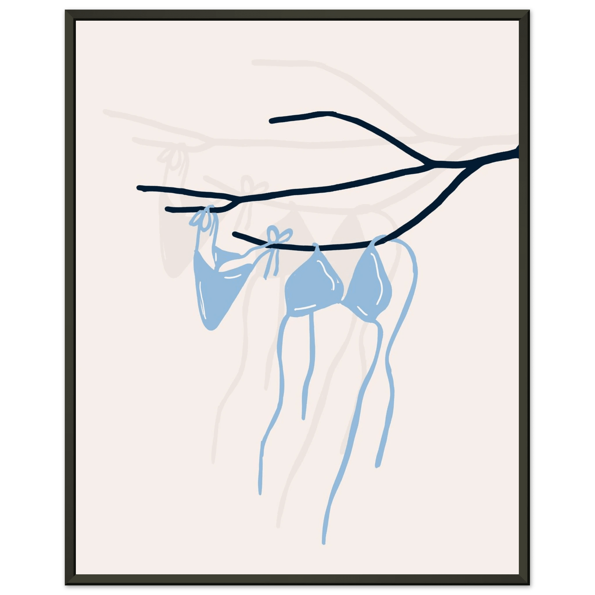 Coastal Bikini Line Art Poster – Minimalist Beach Wall Art Print - Evergreen Posters