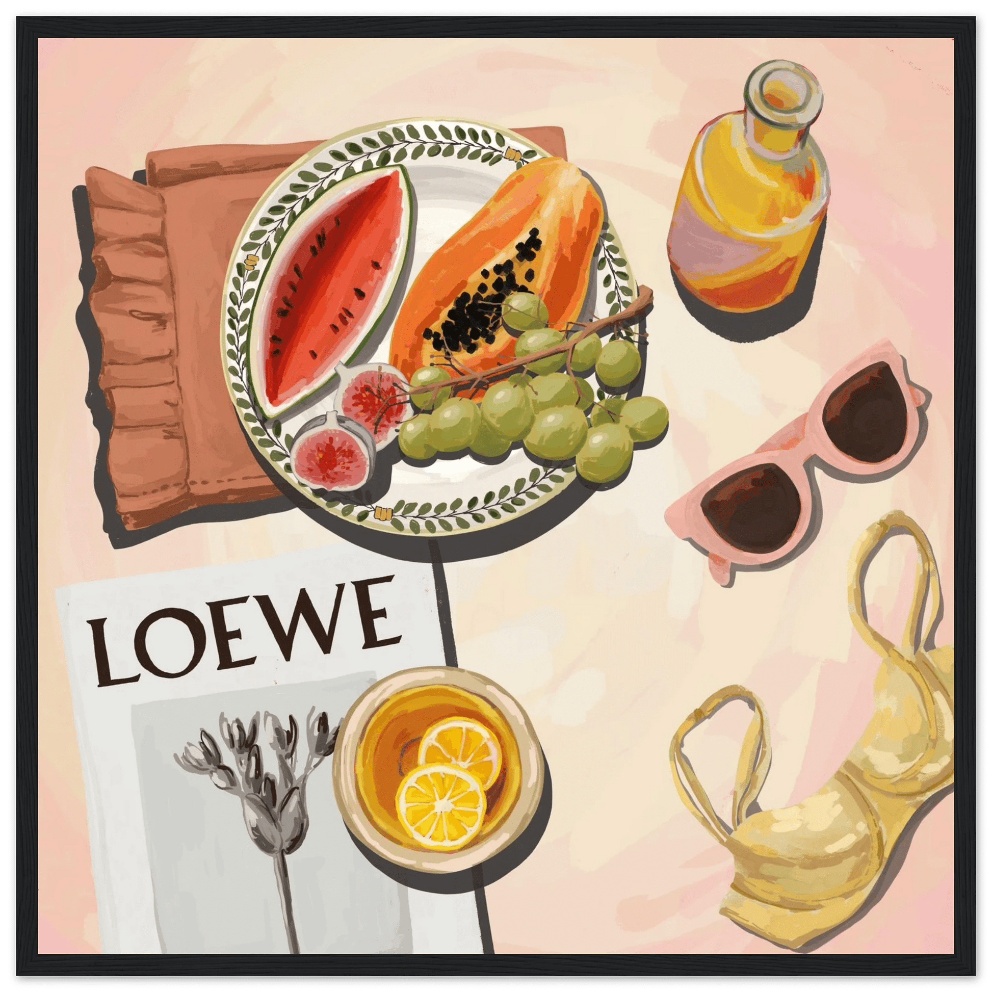 Loewe Summer Fruits Poster | Dopamine Decor Food Wall Art | Pastel Square Kitchen Print - Evergreen Posters - 12