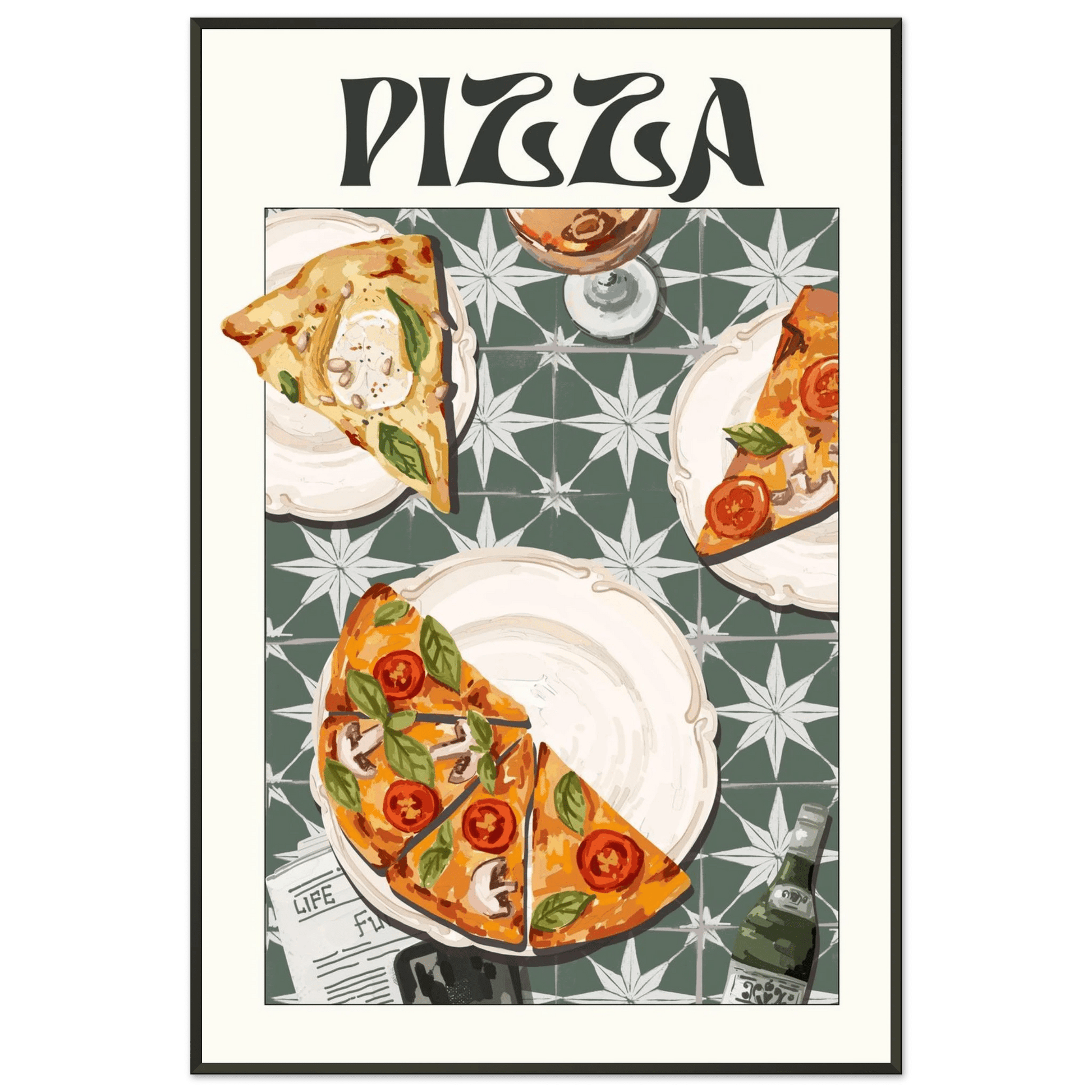 Pizza Poster – Playful Italian Kitchen Wall Art Print (Digital & Printed Options) - Evergreen Posters