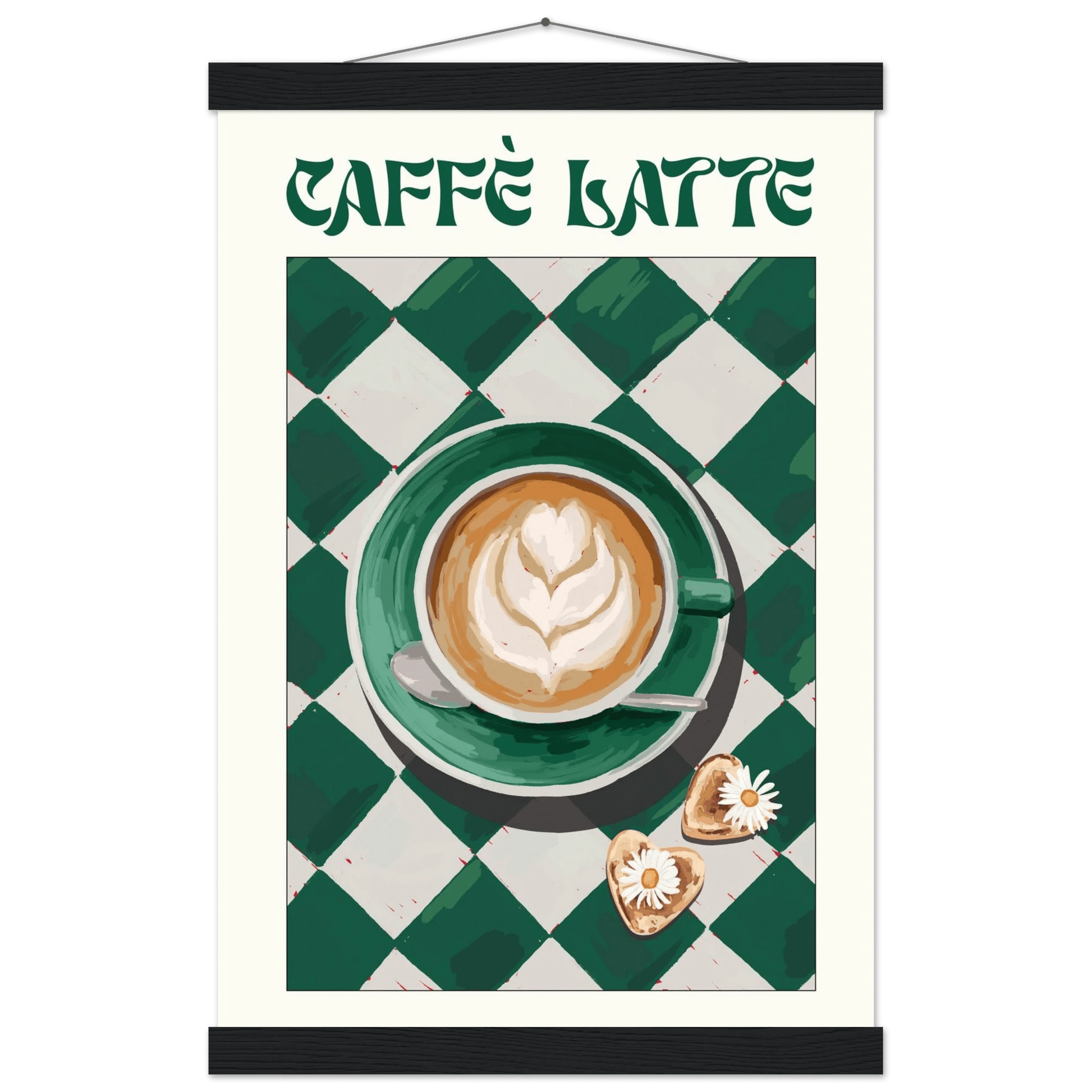 Caffè Latte Poster – Playful Coffee Kitchen Wall Art Print (Digital & Printed Options) - Evergreen Posters