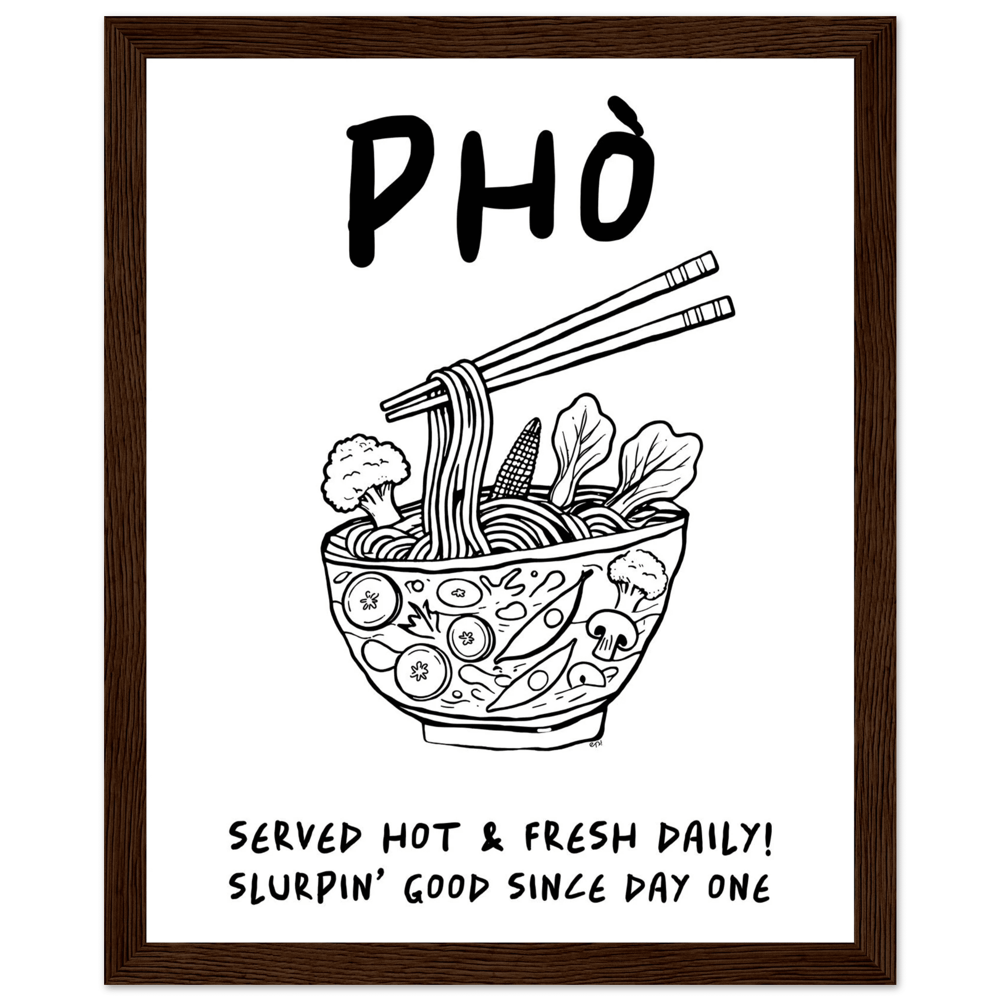 Pho Poster – Funny Vietnamese Kitchen Wall Art Print (Digital & Printed Options) - Evergreen Posters