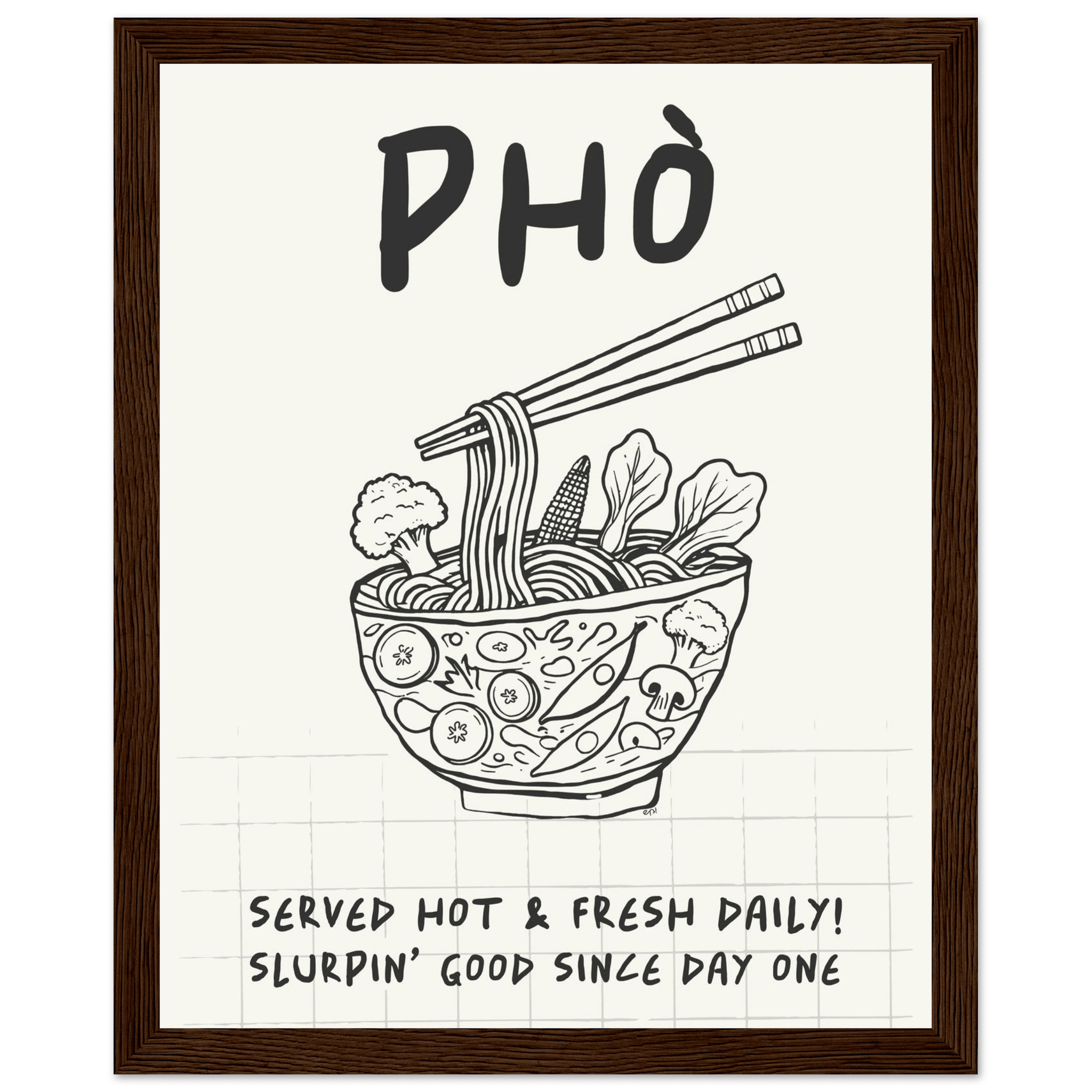 Pho Poster – Slurpin’ Good Vietnamese Kitchen Wall Art Print (Digital & Printed Options) - Evergreen Posters