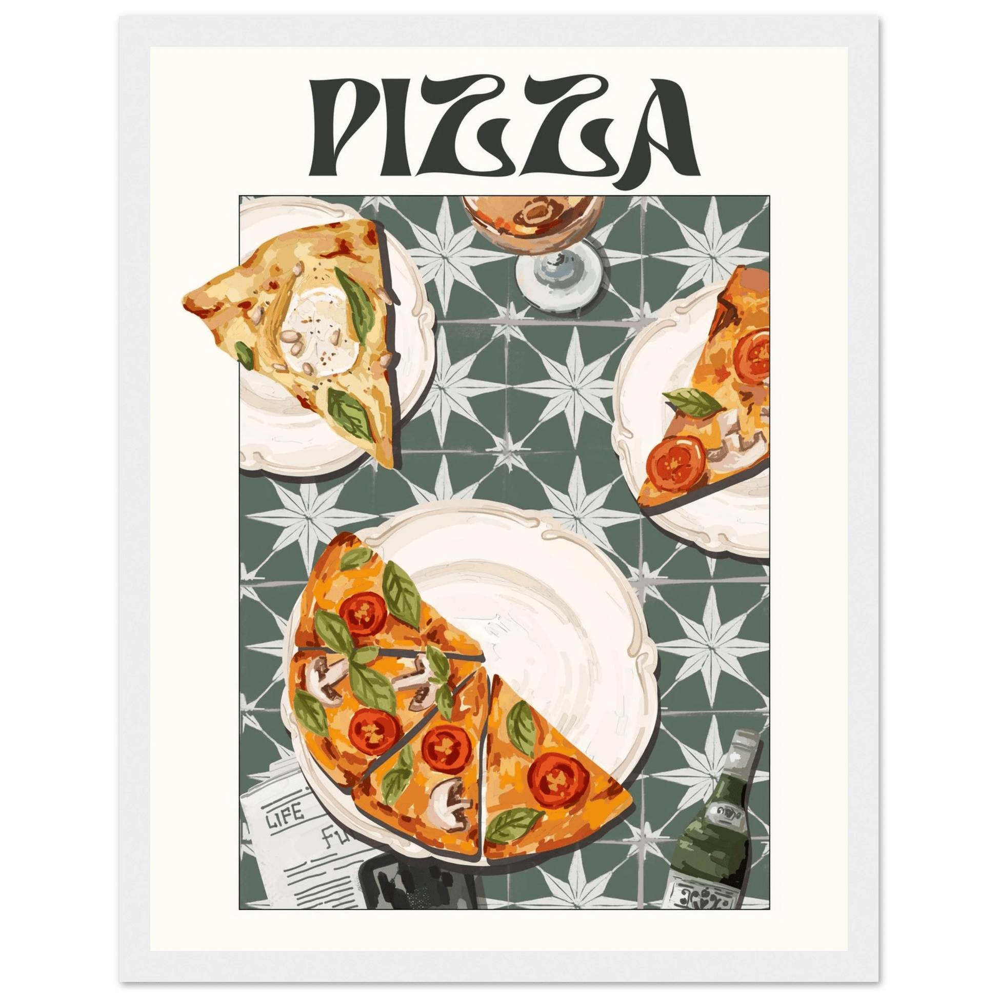 Pizza Poster – Playful Italian Kitchen Wall Art Print (Digital & Printed Options) - Evergreen Posters