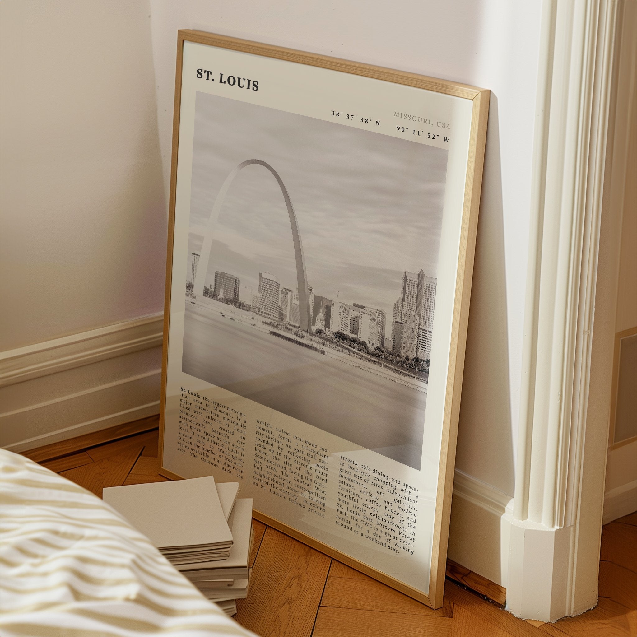 St. Louis Poster | Black & White Gateway Arch Wall Art | Missouri Travel Print - Evergreen Posters