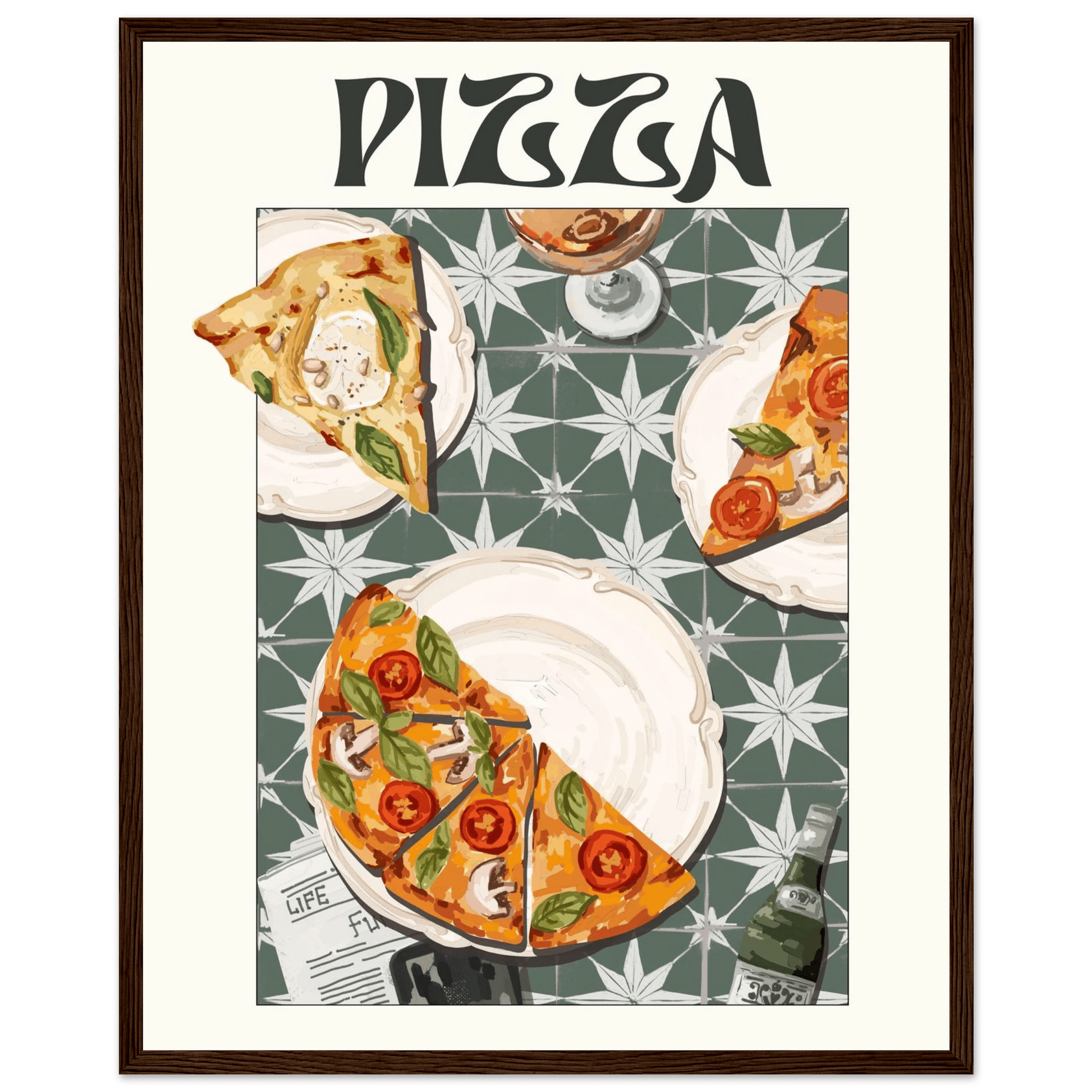 Pizza Poster – Playful Italian Kitchen Wall Art Print (Digital & Printed Options) - Evergreen Posters