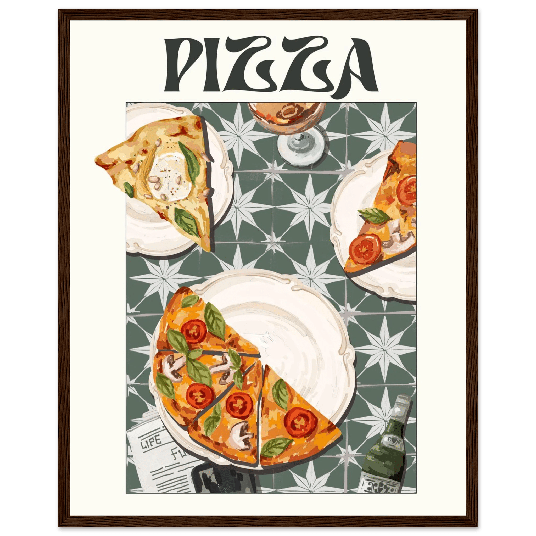 Pizza Poster – Playful Italian Kitchen Wall Art Print (Digital & Printed Options) - Evergreen Posters