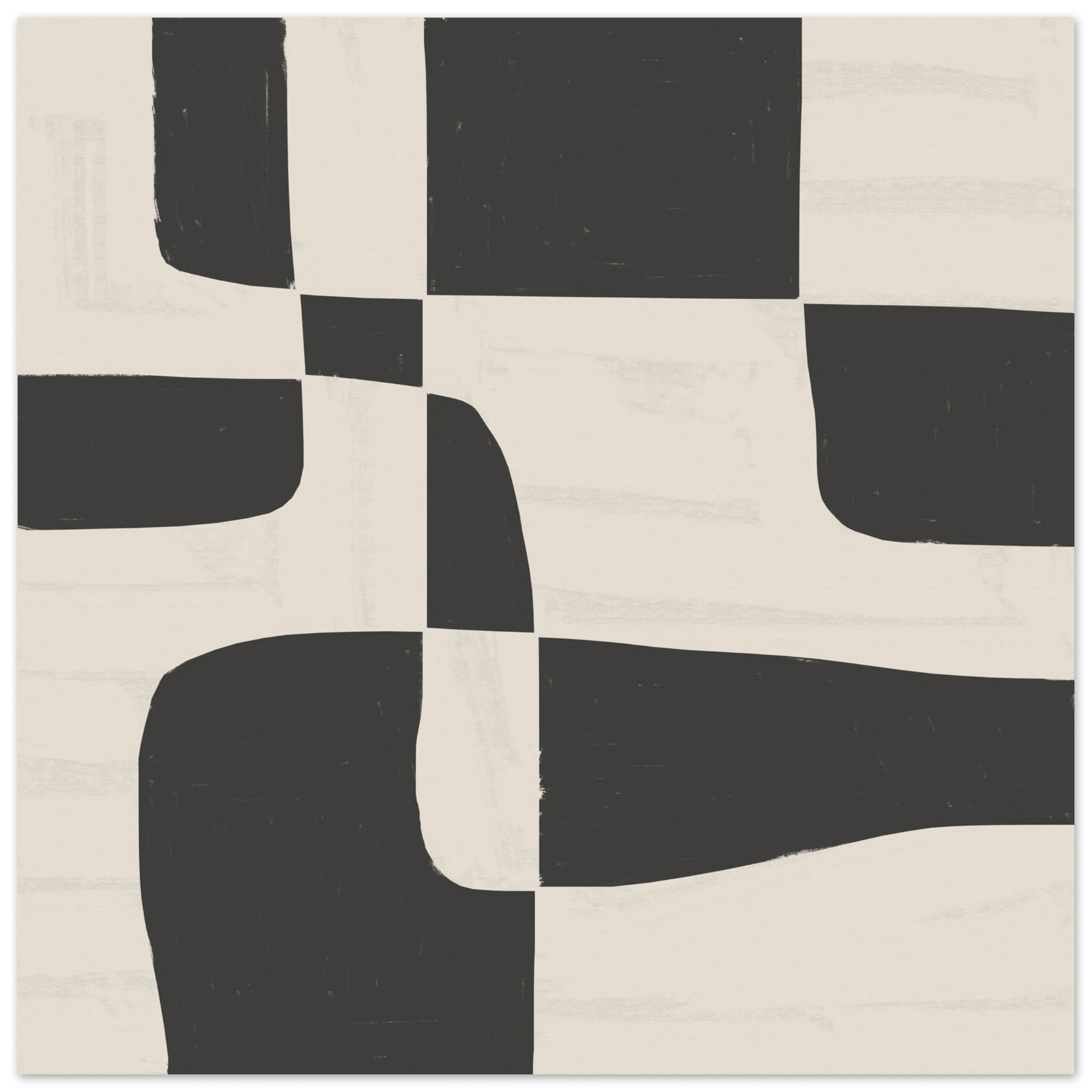 Black & White Abstract Poster | Minimalist Geometric Wall Art | Modern Living Room Print - Evergreen Posters