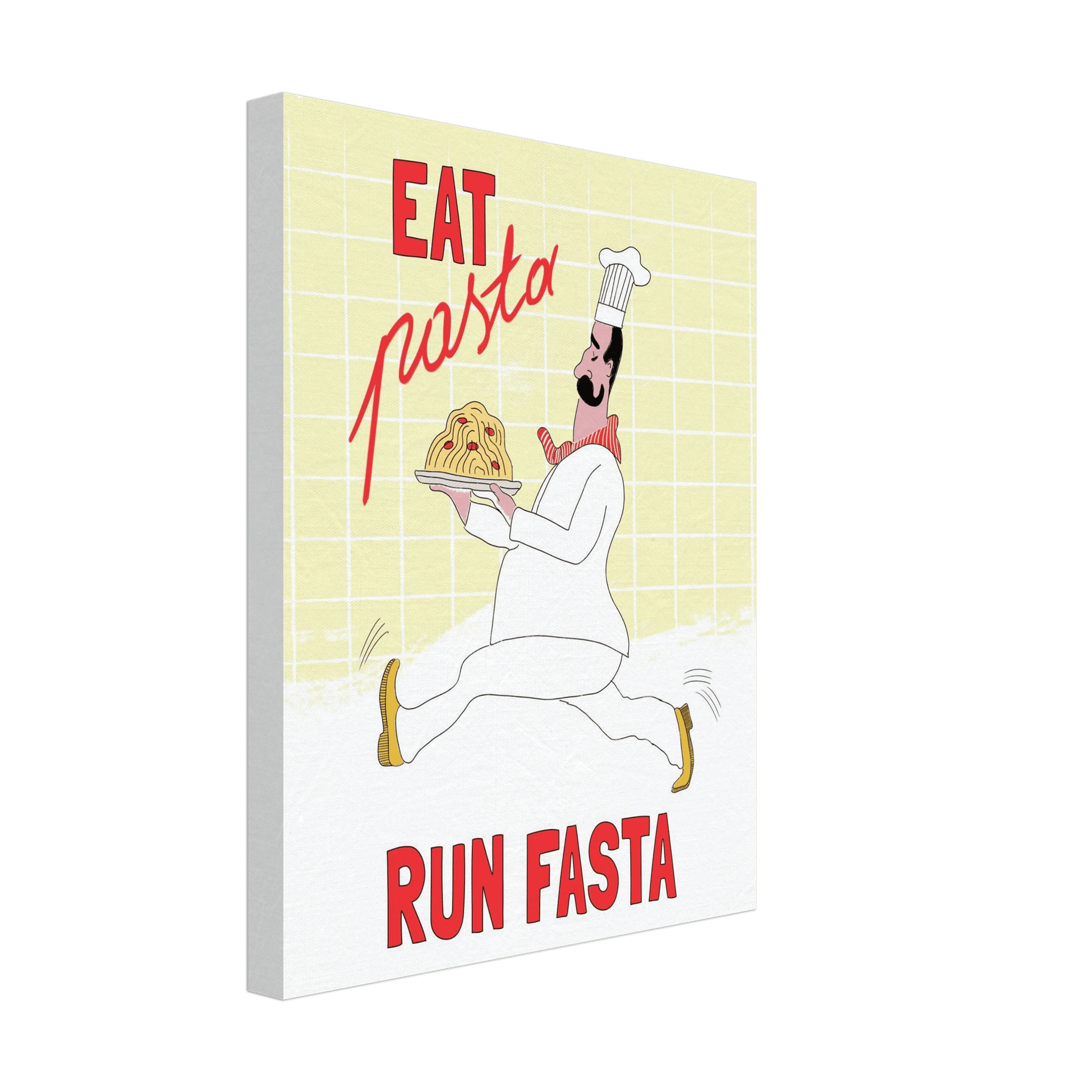 Eat Pasta Run Fasta Poster – Playful Kitchen Wall Art Print (Digital & Printed Options) - Evergreen Posters