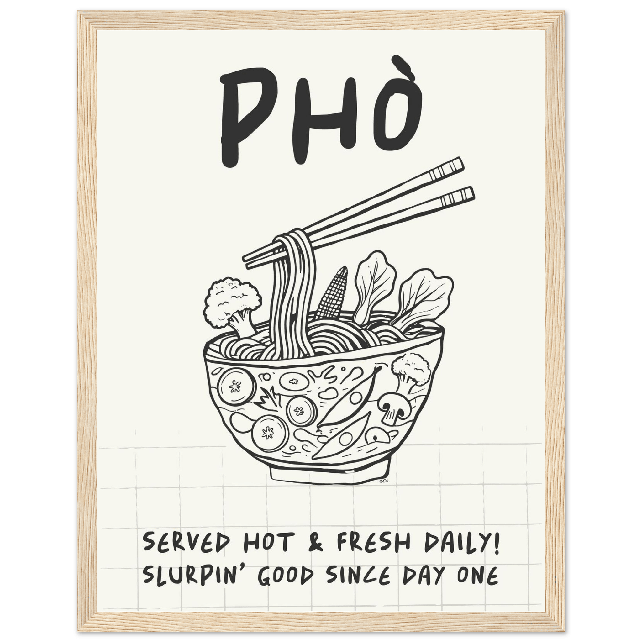 Pho Poster – Slurpin’ Good Vietnamese Kitchen Wall Art Print (Digital & Printed Options) - Evergreen Posters