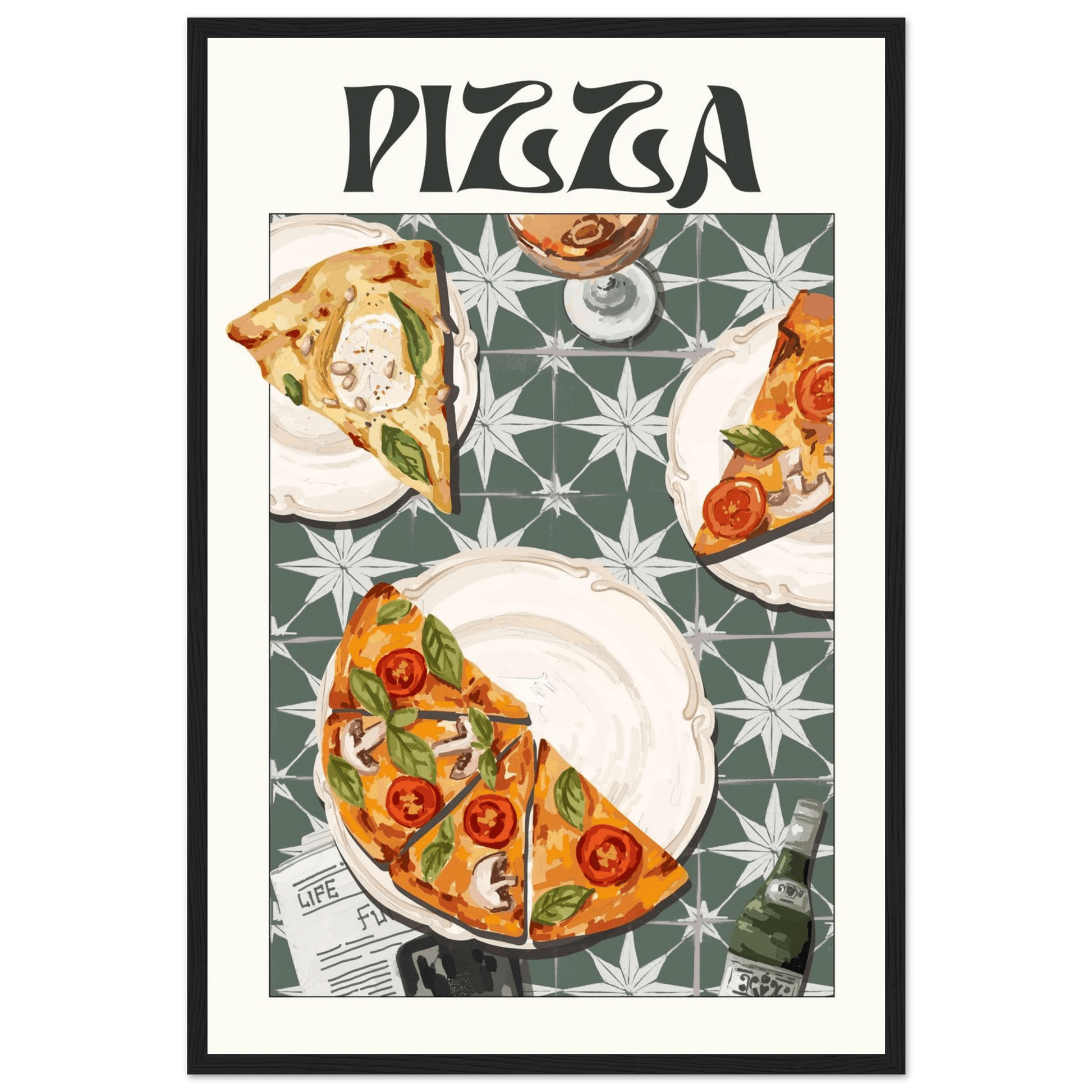 Pizza Poster – Playful Italian Kitchen Wall Art Print (Digital & Printed Options) - Evergreen Posters