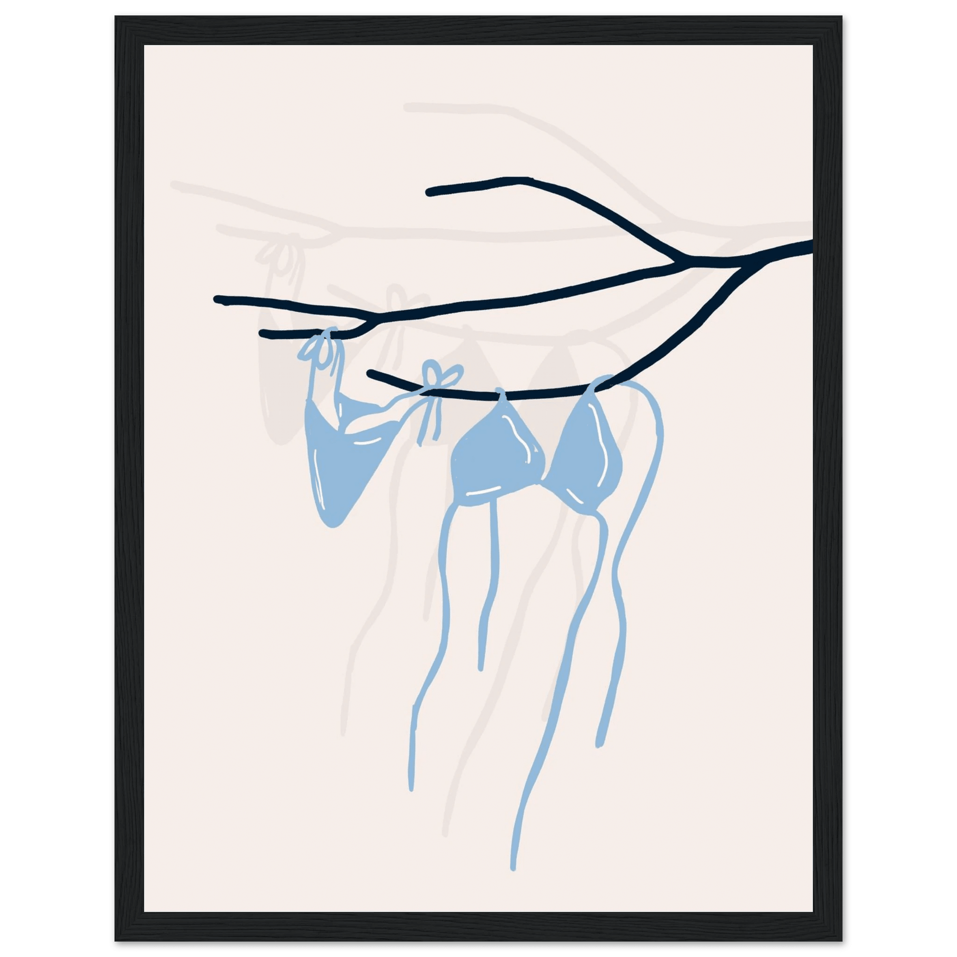 Coastal Bikini Line Art Poster – Minimalist Beach Wall Art Print - Evergreen Posters