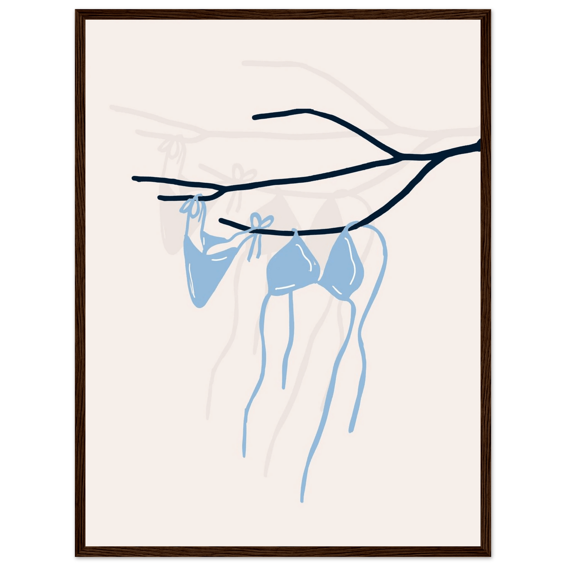 Coastal Bikini Line Art Poster – Minimalist Beach Wall Art Print - Evergreen Posters