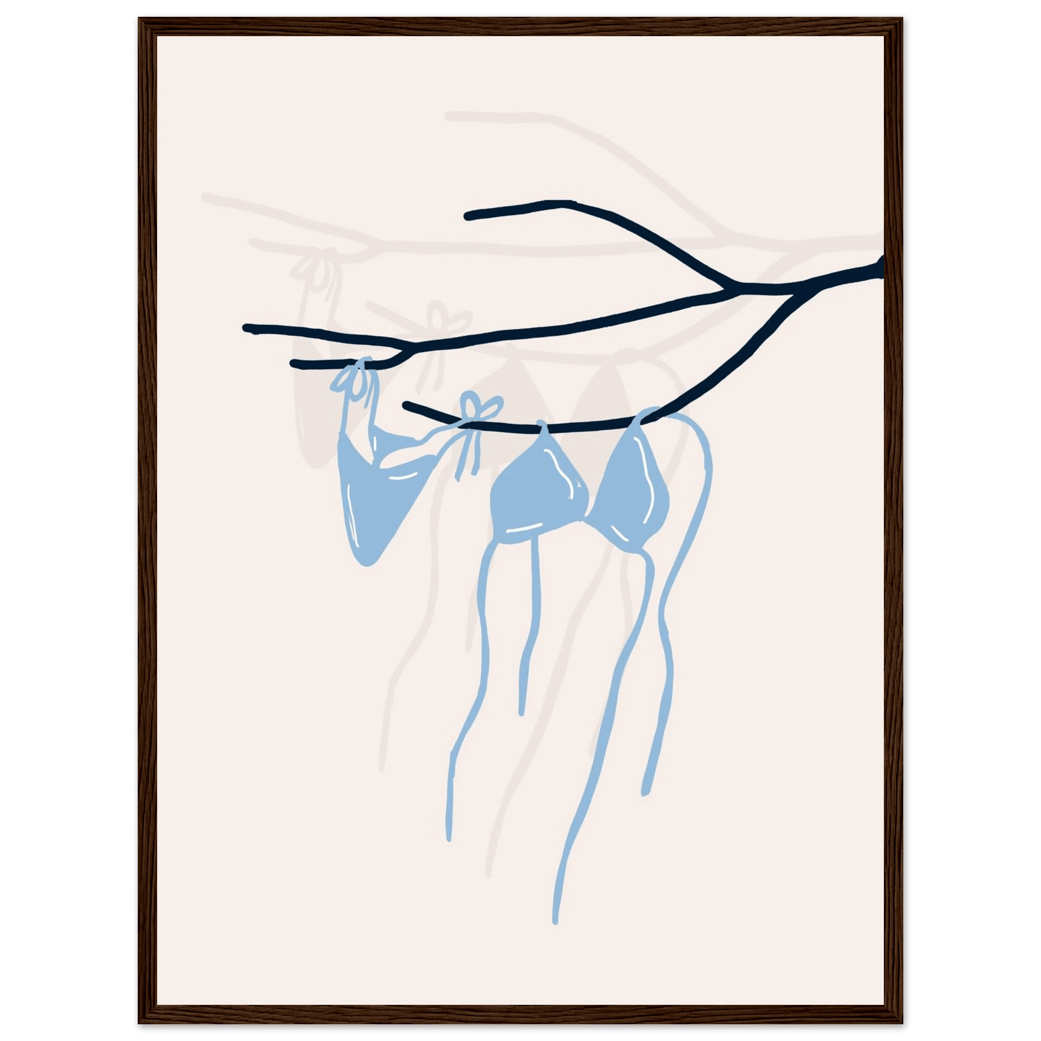 Coastal Bikini Line Art Poster – Minimalist Beach Wall Art Print - Evergreen Posters