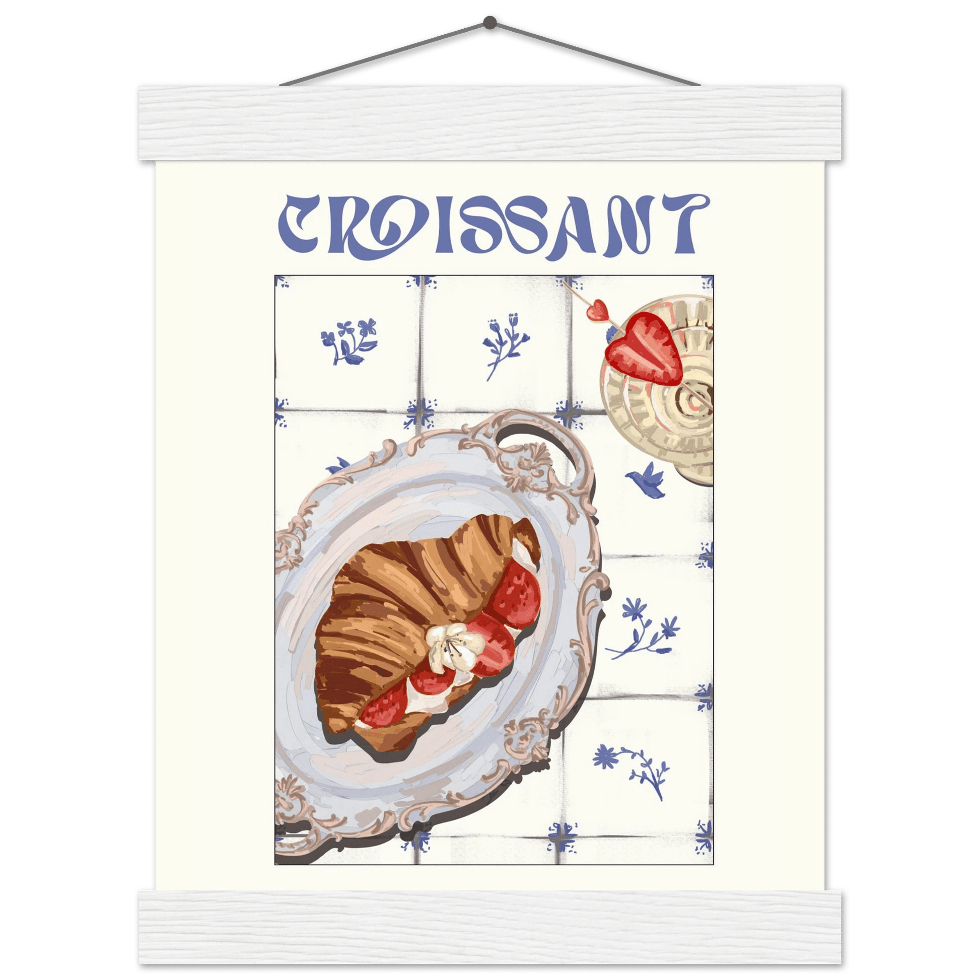Croissant Poster – Charming French Breakfast Kitchen Wall Art Print (Digital & Printed Options) - Evergreen Posters