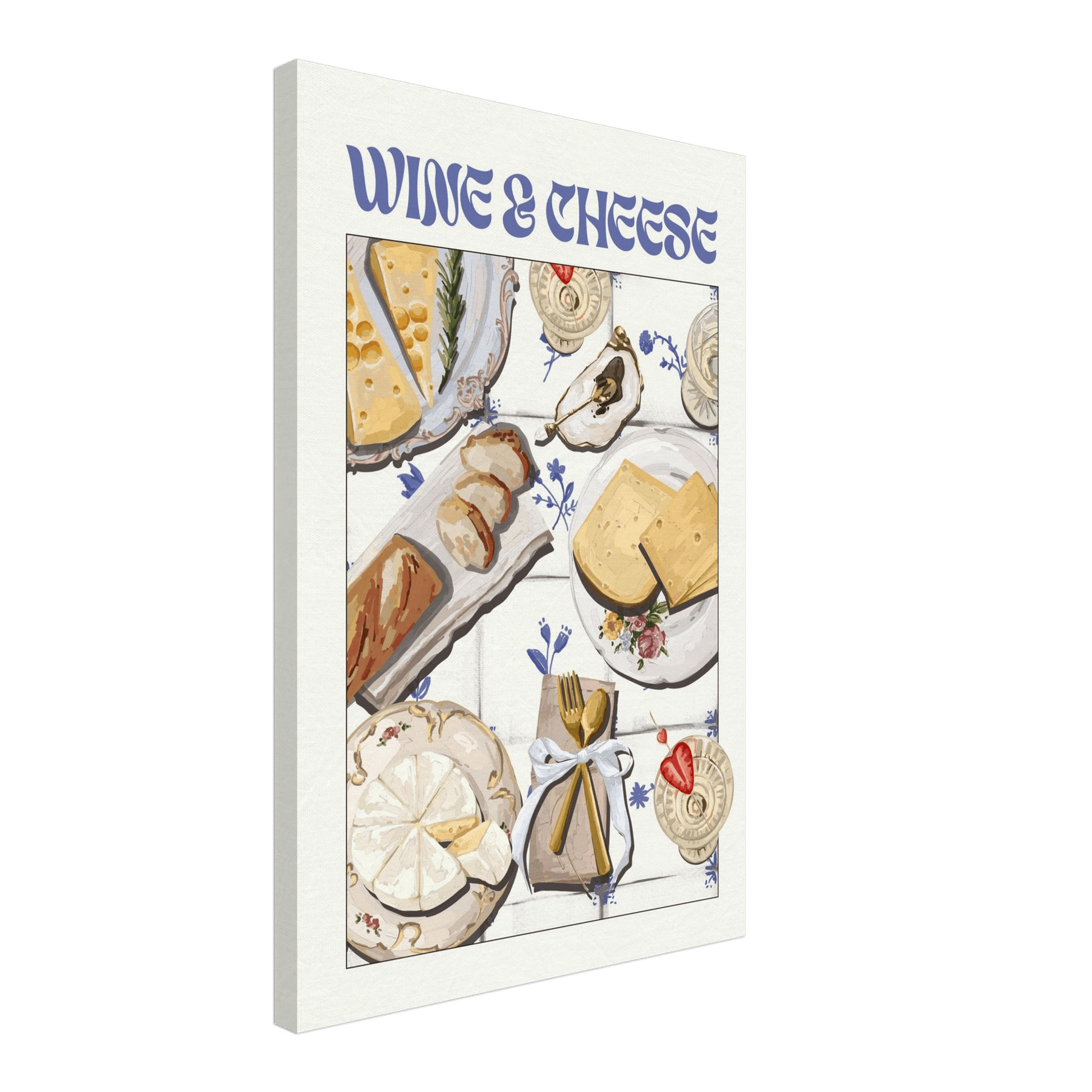 Wine & Cheese Poster – Elegant Kitchen & Dining Wall Art Print (Digital & Printed Options) - Evergreen Posters