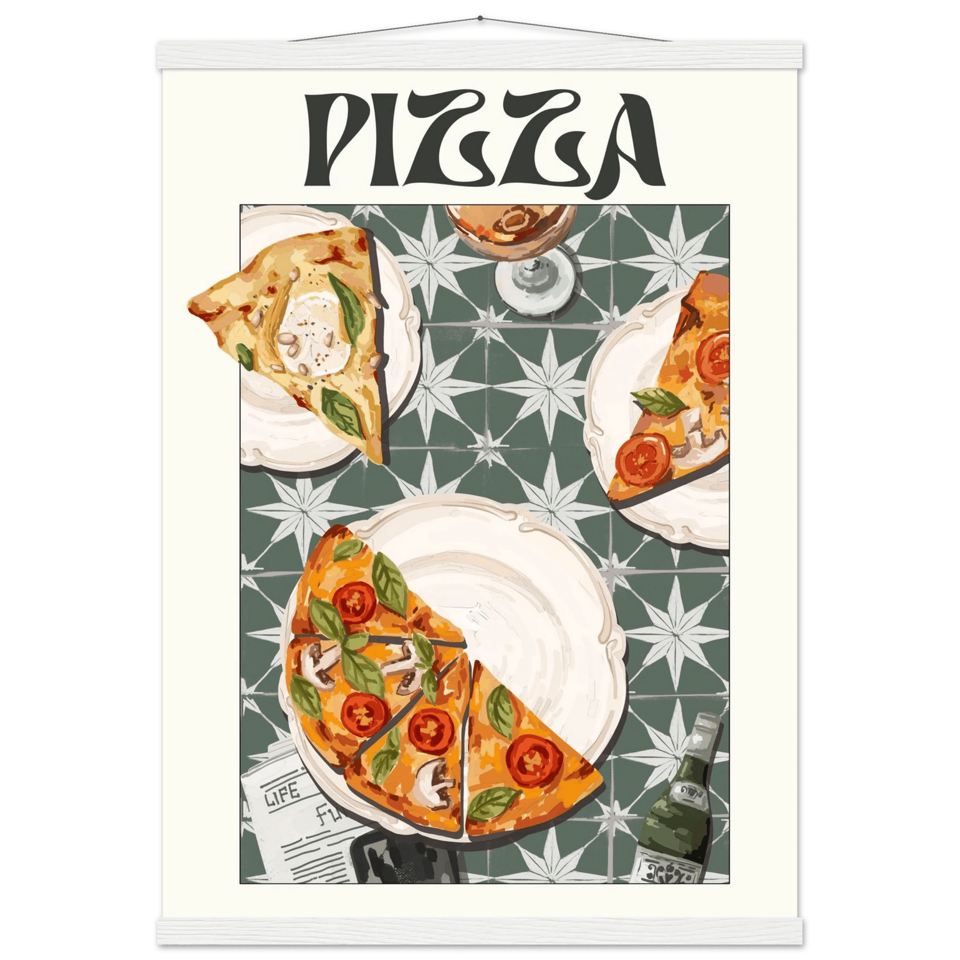 Pizza Poster – Playful Italian Kitchen Wall Art Print (Digital & Printed Options) - Evergreen Posters