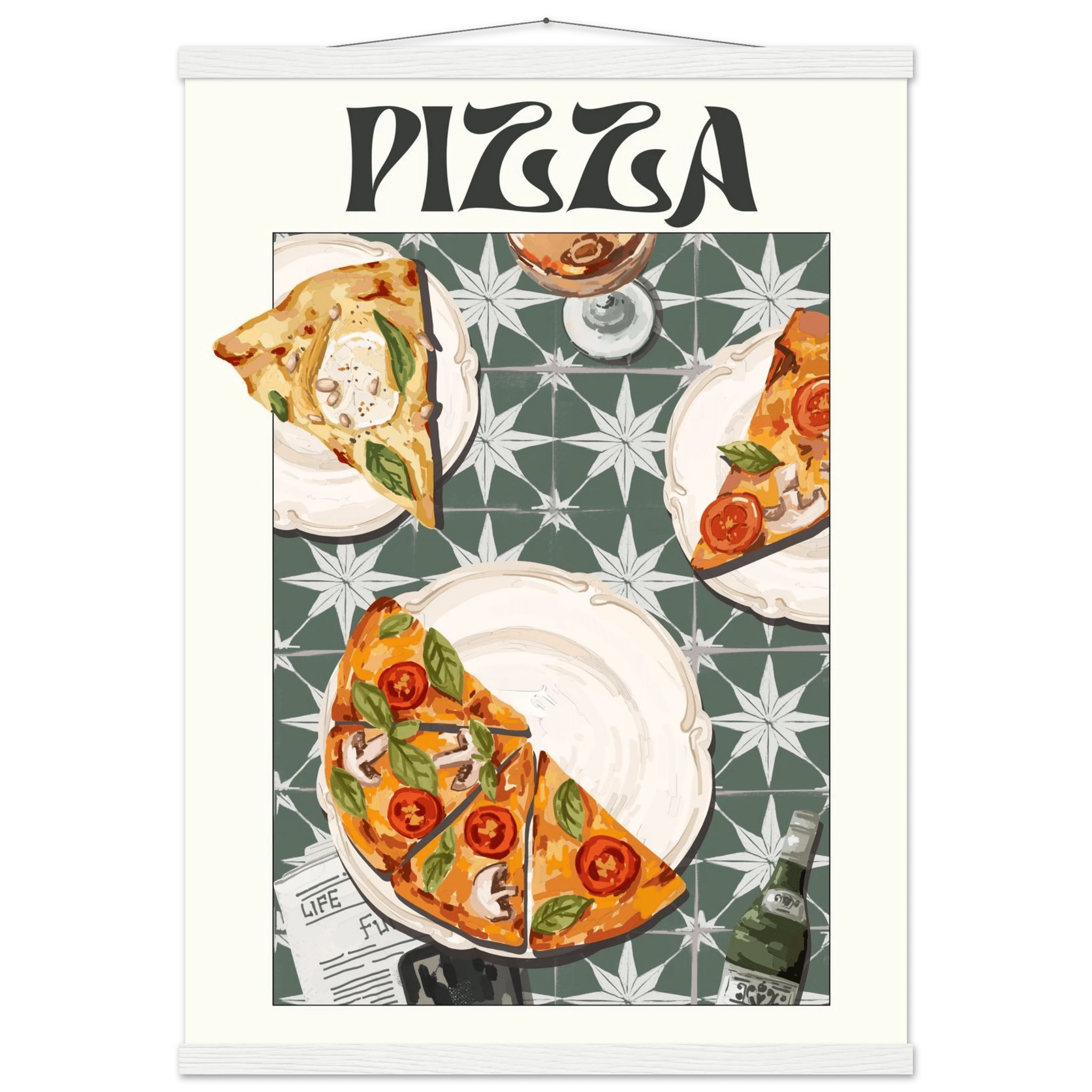 Pizza Poster – Playful Italian Kitchen Wall Art Print (Digital & Printed Options) - Evergreen Posters