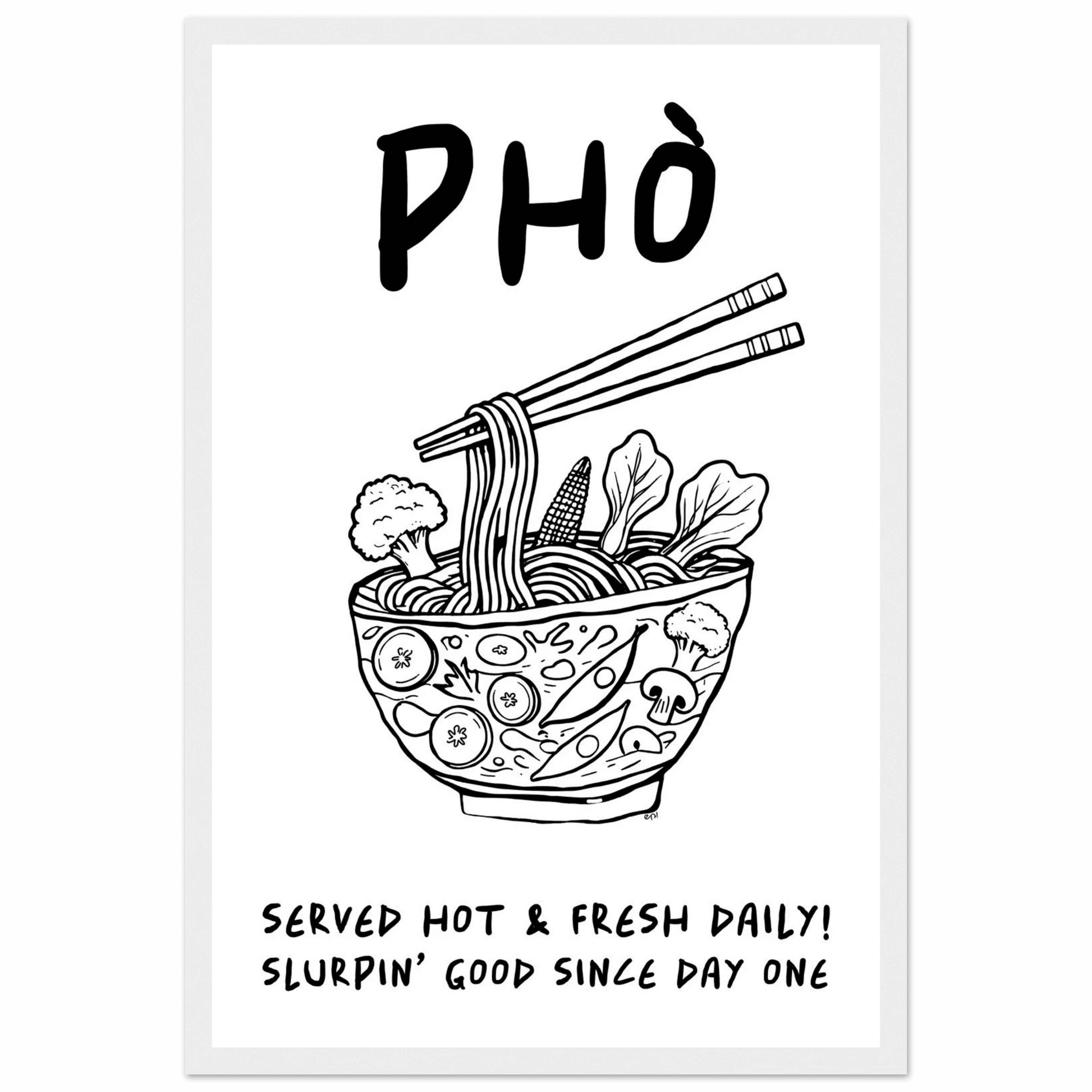 Pho Poster – Funny Vietnamese Kitchen Wall Art Print (Digital & Printed Options) - Evergreen Posters