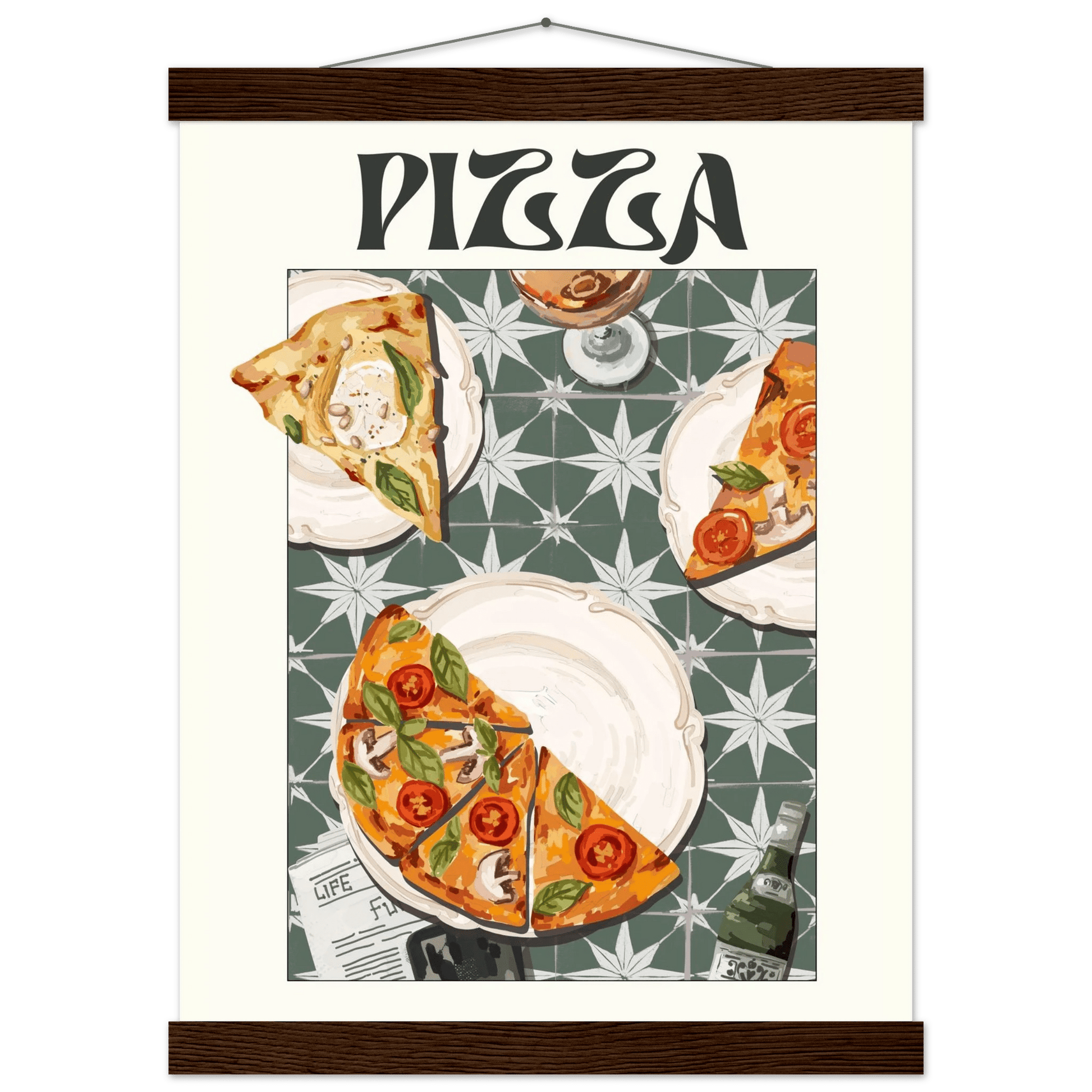 Pizza Poster – Playful Italian Kitchen Wall Art Print (Digital & Printed Options) - Evergreen Posters