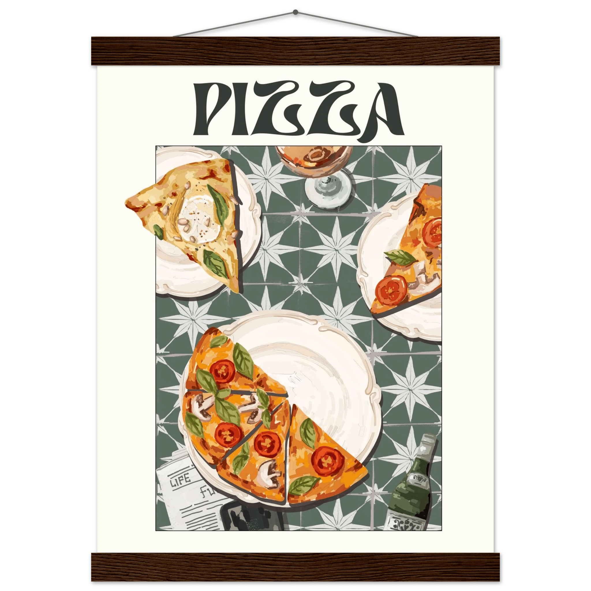 Pizza Poster – Playful Italian Kitchen Wall Art Print (Digital & Printed Options) - Evergreen Posters