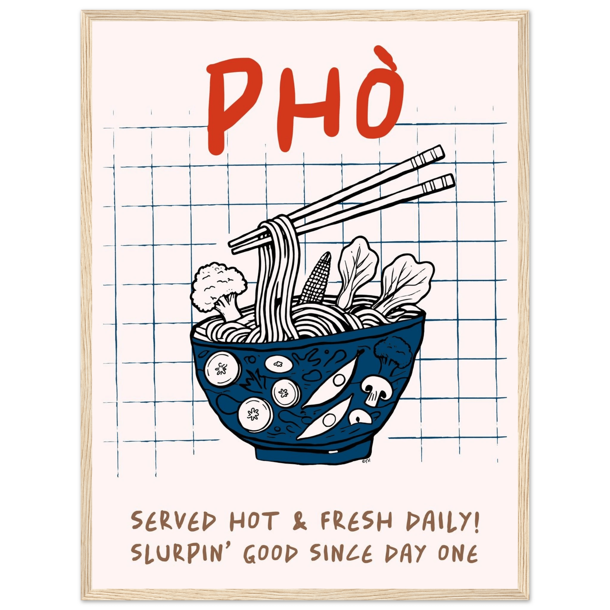 Pho Poster – Slurpin’ Good Vietnamese Kitchen Wall Art Print (Digital & Printed Options) - Evergreen Posters