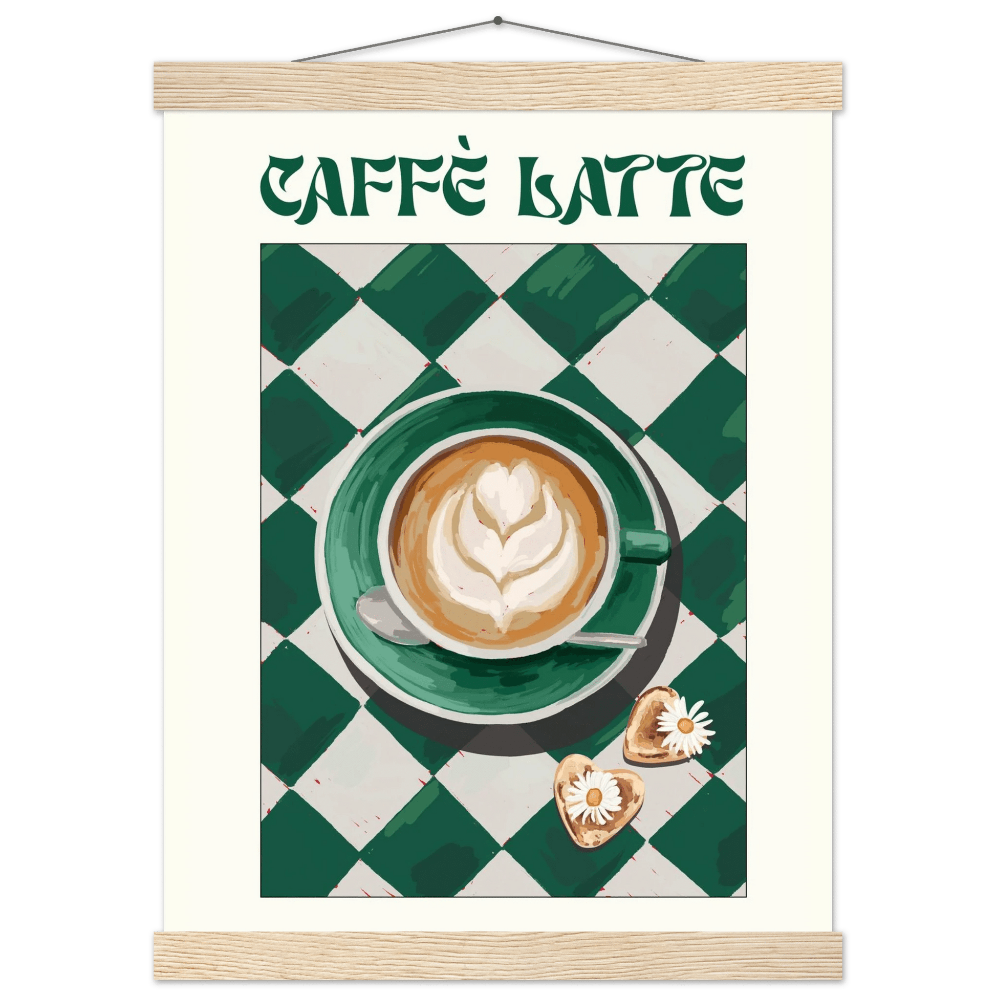 Caffè Latte Poster – Playful Coffee Kitchen Wall Art Print (Digital & Printed Options) - Evergreen Posters