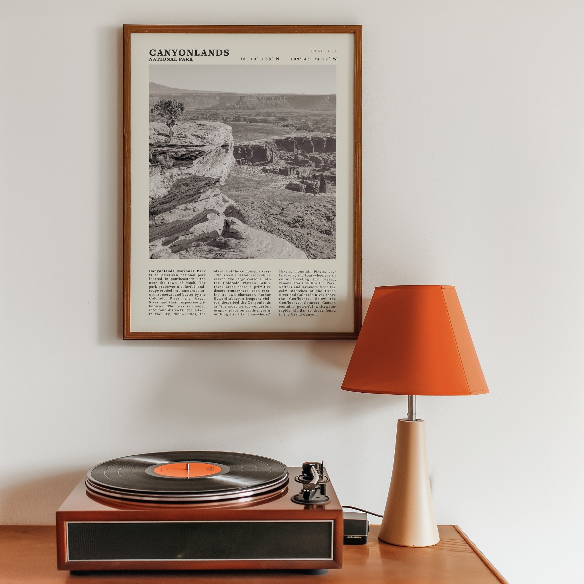 Canyonlands National Park Poster | Black & White Utah Wall Art | Canyon Travel Print - Evergreen Posters