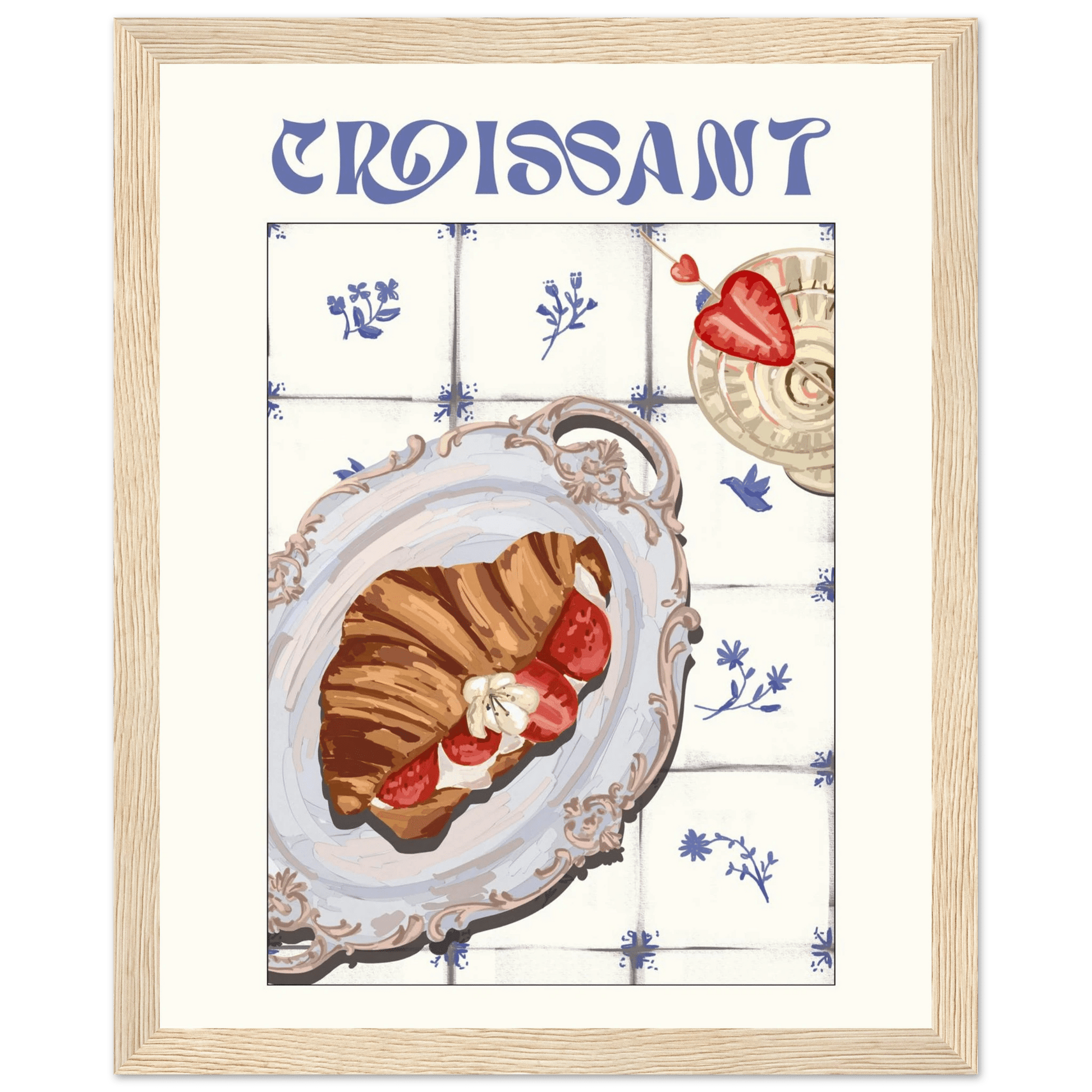 Croissant Poster – Charming French Breakfast Kitchen Wall Art Print (Digital & Printed Options) - Evergreen Posters