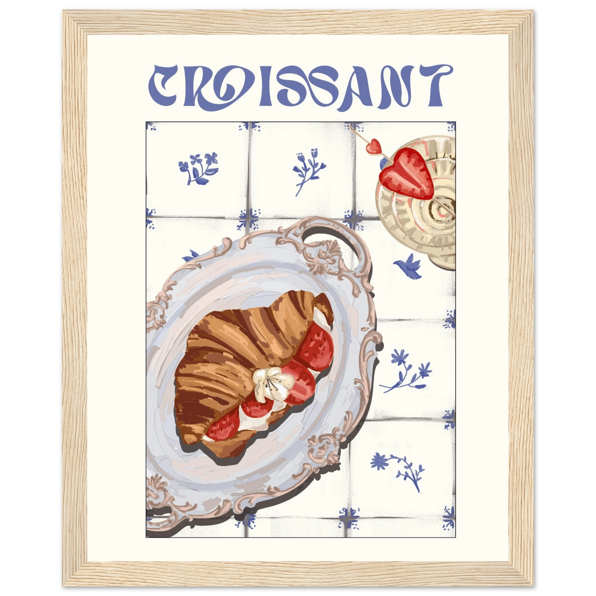 Croissant Poster – Charming French Breakfast Kitchen Wall Art Print (Digital & Printed Options) - Evergreen Posters