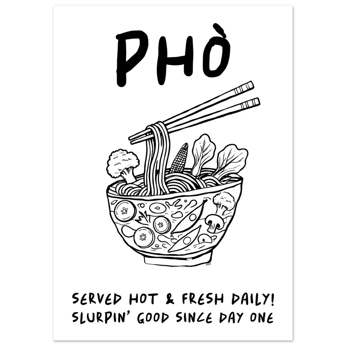 Pho Poster – Funny Vietnamese Kitchen Wall Art Print (Digital & Printed Options) - Evergreen Posters