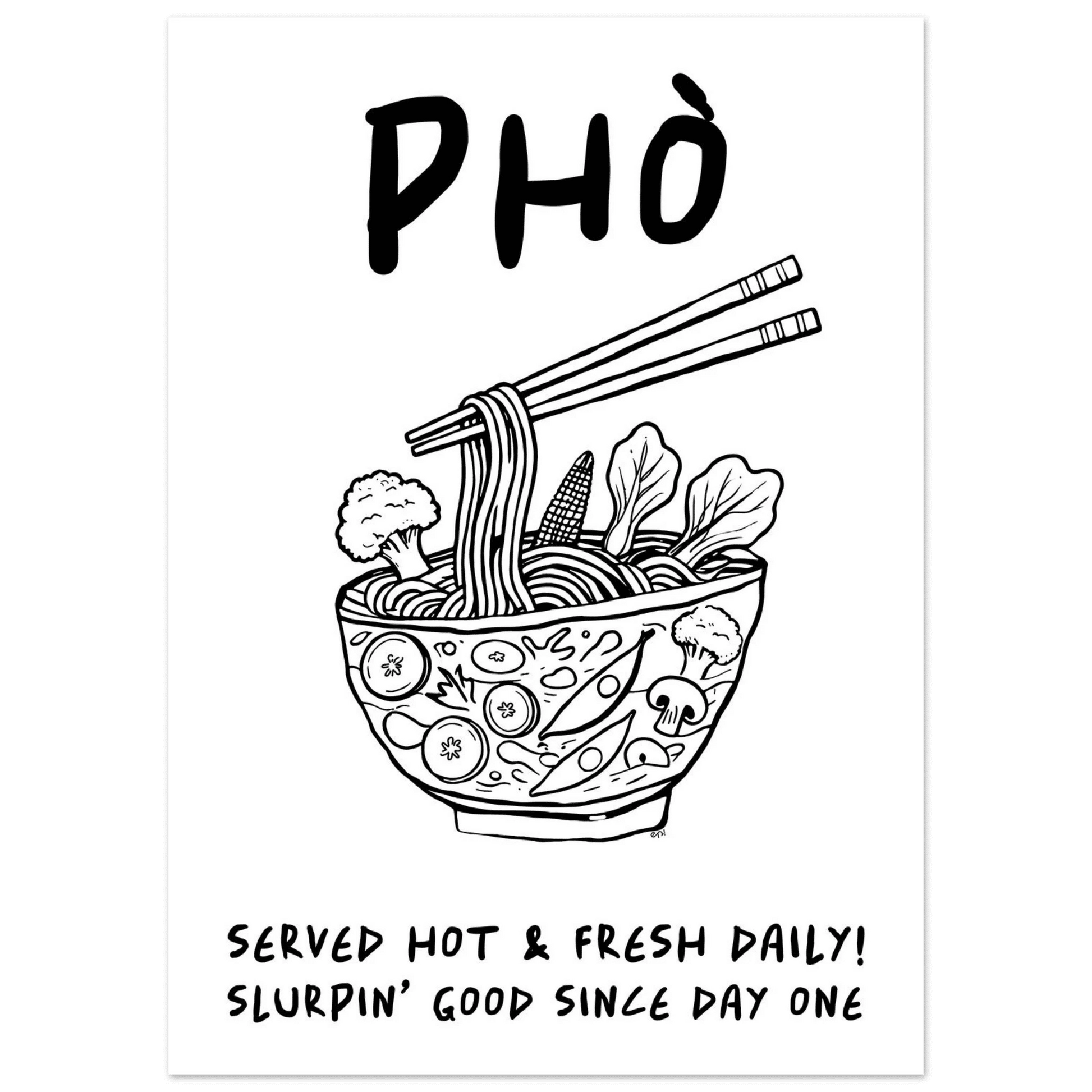 Pho Poster – Funny Vietnamese Kitchen Wall Art Print (Digital & Printed Options) - Evergreen Posters