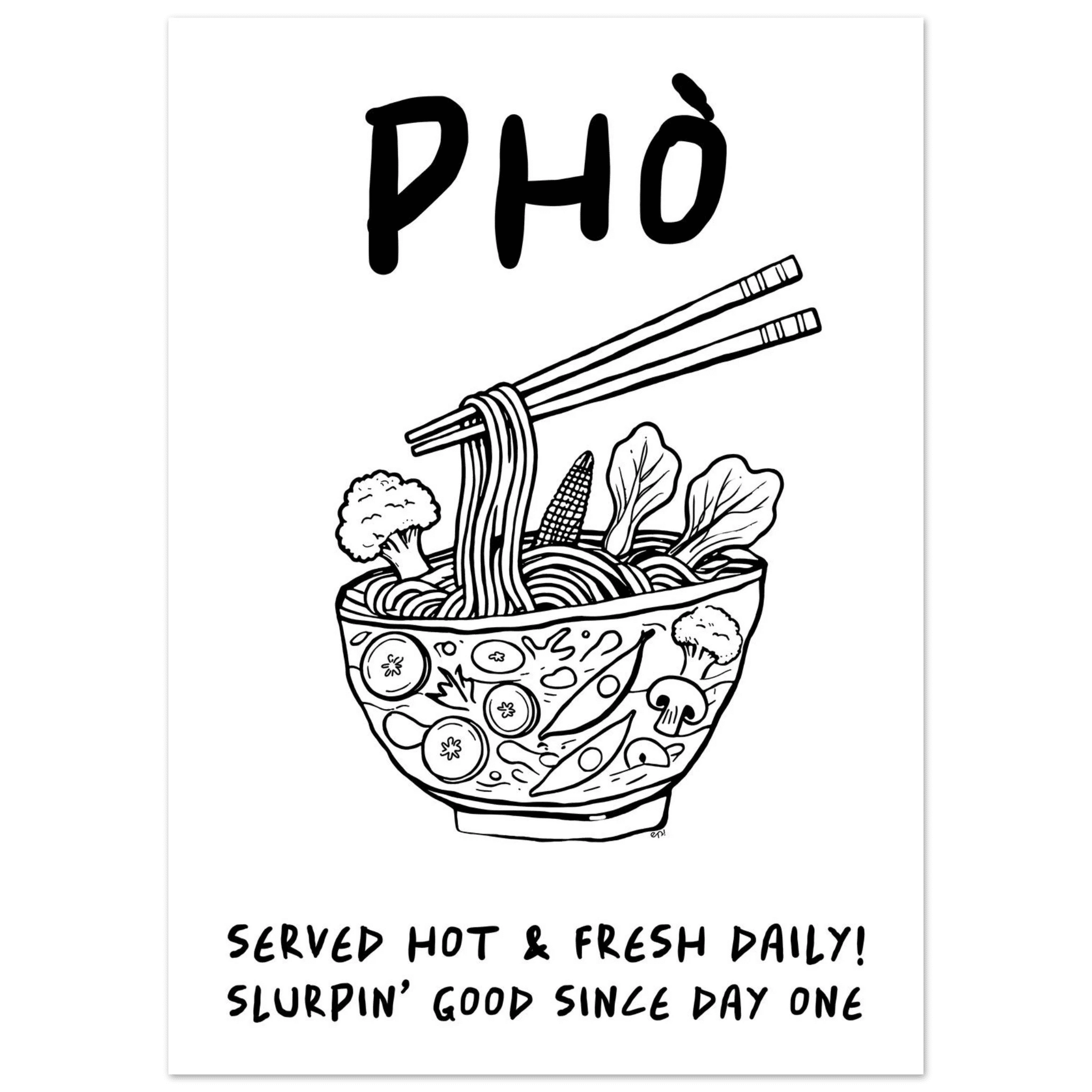 Pho Poster – Funny Vietnamese Kitchen Wall Art Print (Digital & Printed Options) - Evergreen Posters