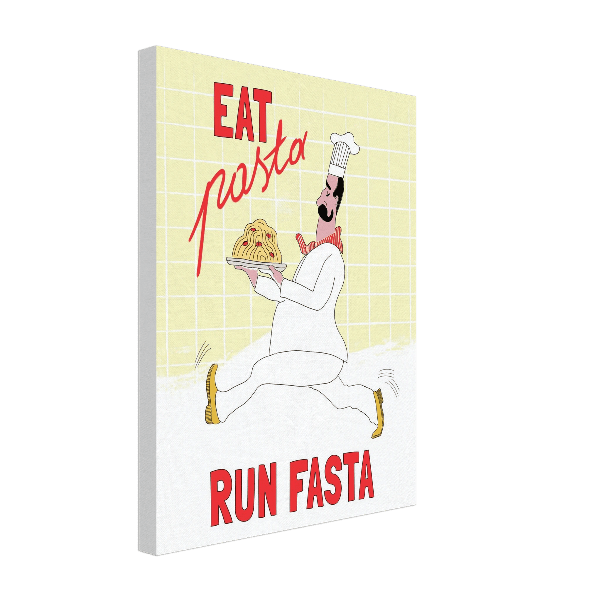 Eat Pasta Run Fasta Poster – Playful Kitchen Wall Art Print (Digital & Printed Options) - Evergreen Posters
