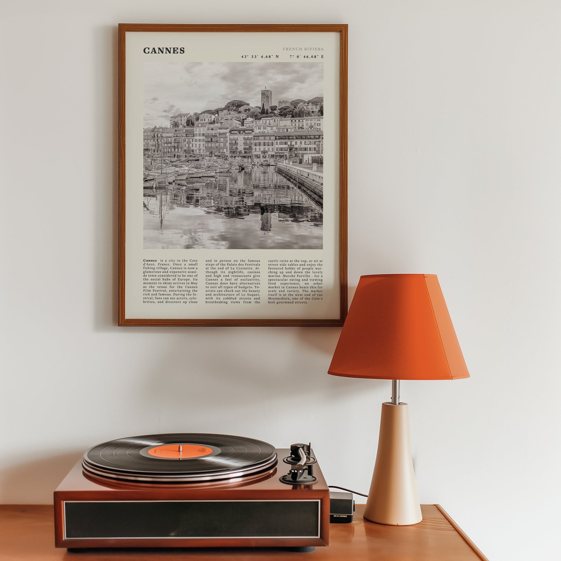Cannes Poster | Black & White French Riviera Wall Art | France Travel Print - Evergreen Posters
