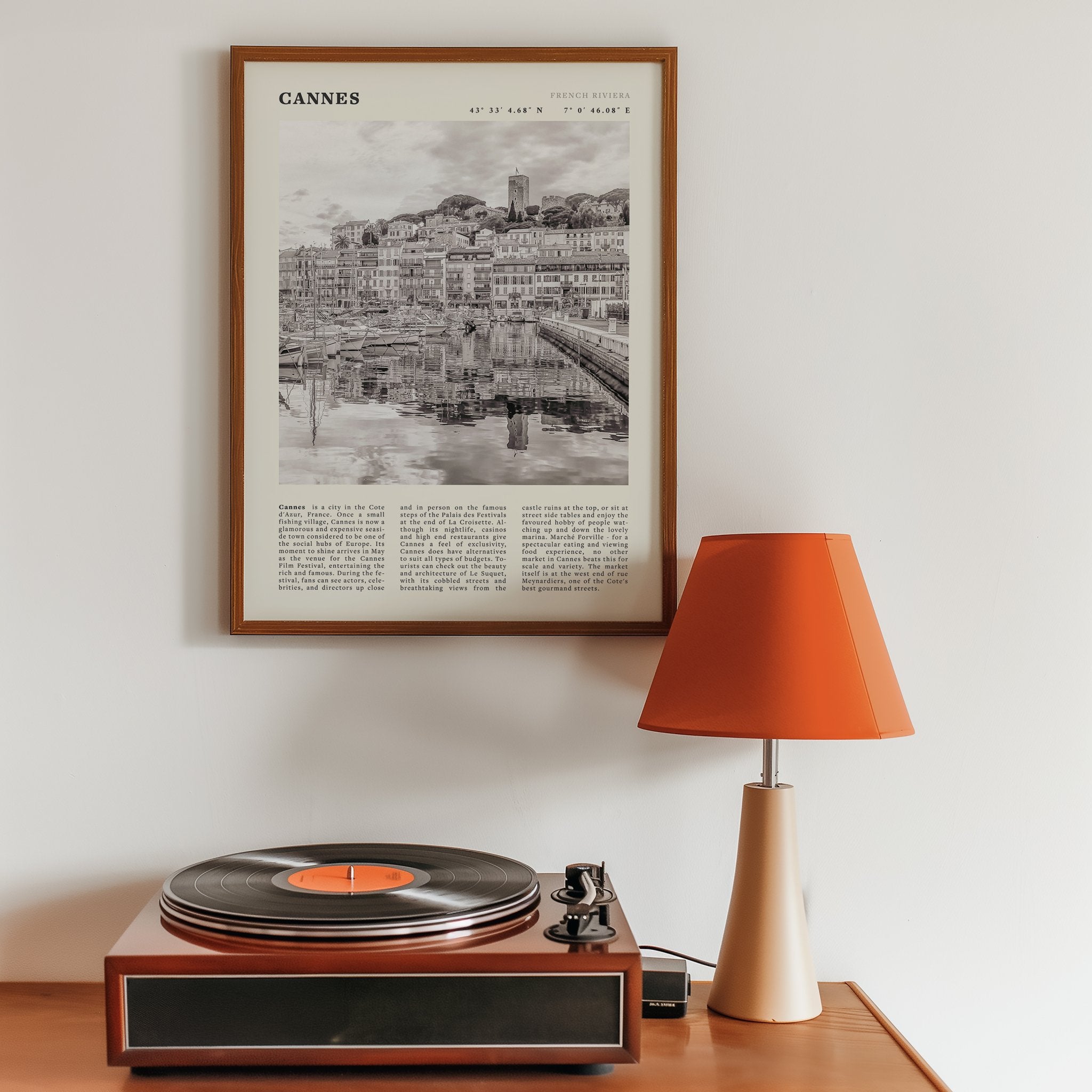 Cannes Poster | Black & White French Riviera Wall Art | France Travel Print - Evergreen Posters