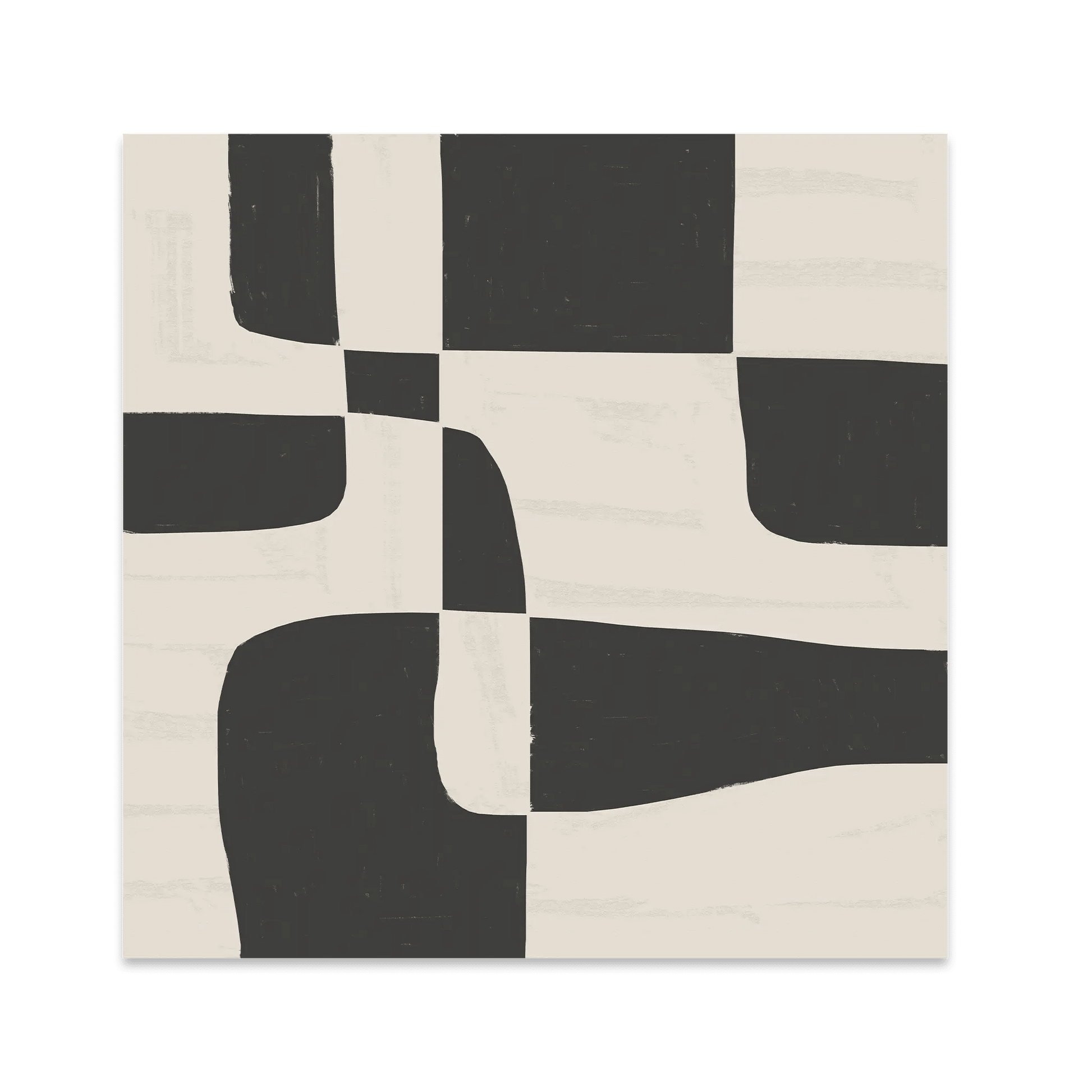 Black & White Abstract Poster | Minimalist Geometric Wall Art | Modern Living Room Print - Evergreen Posters
