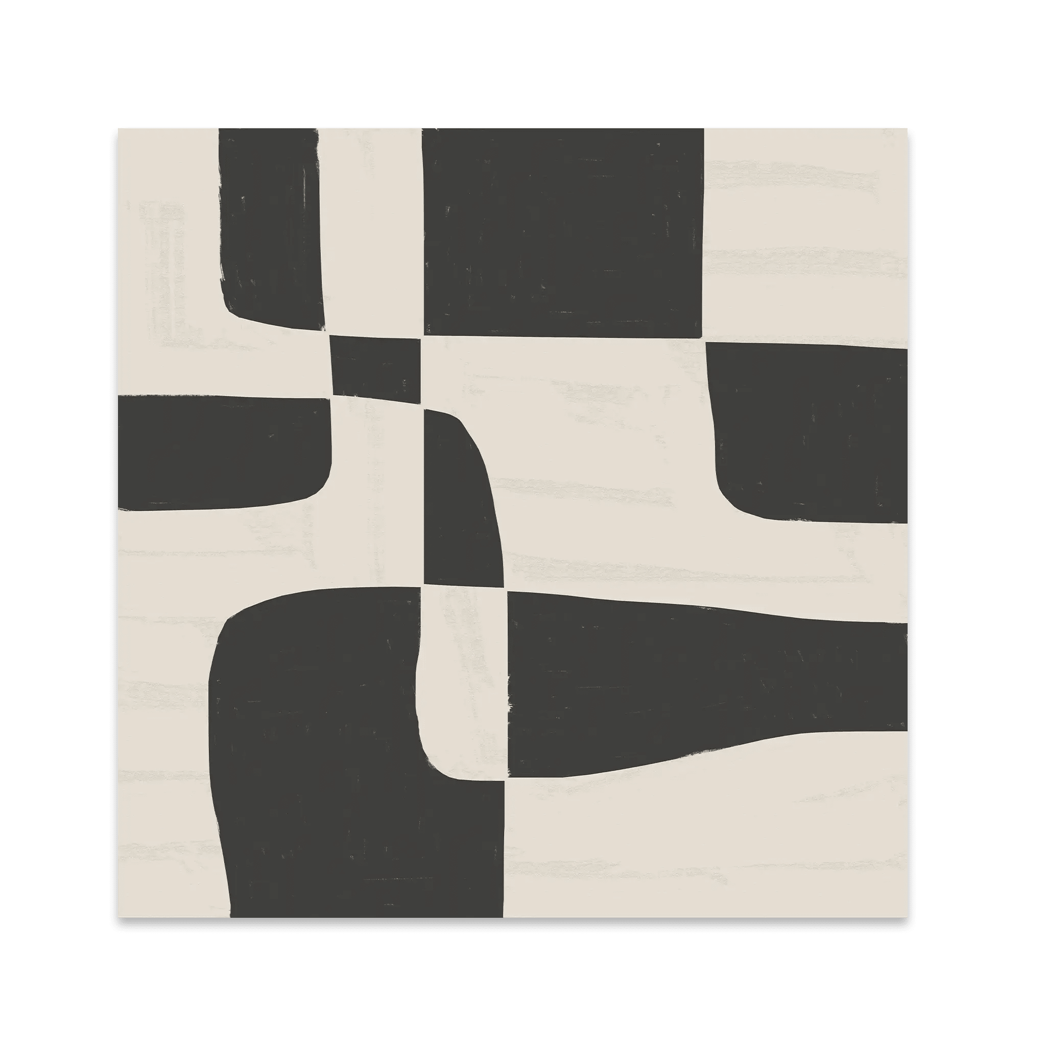 Black & White Abstract Poster | Minimalist Geometric Wall Art | Modern Living Room Print - Evergreen Posters