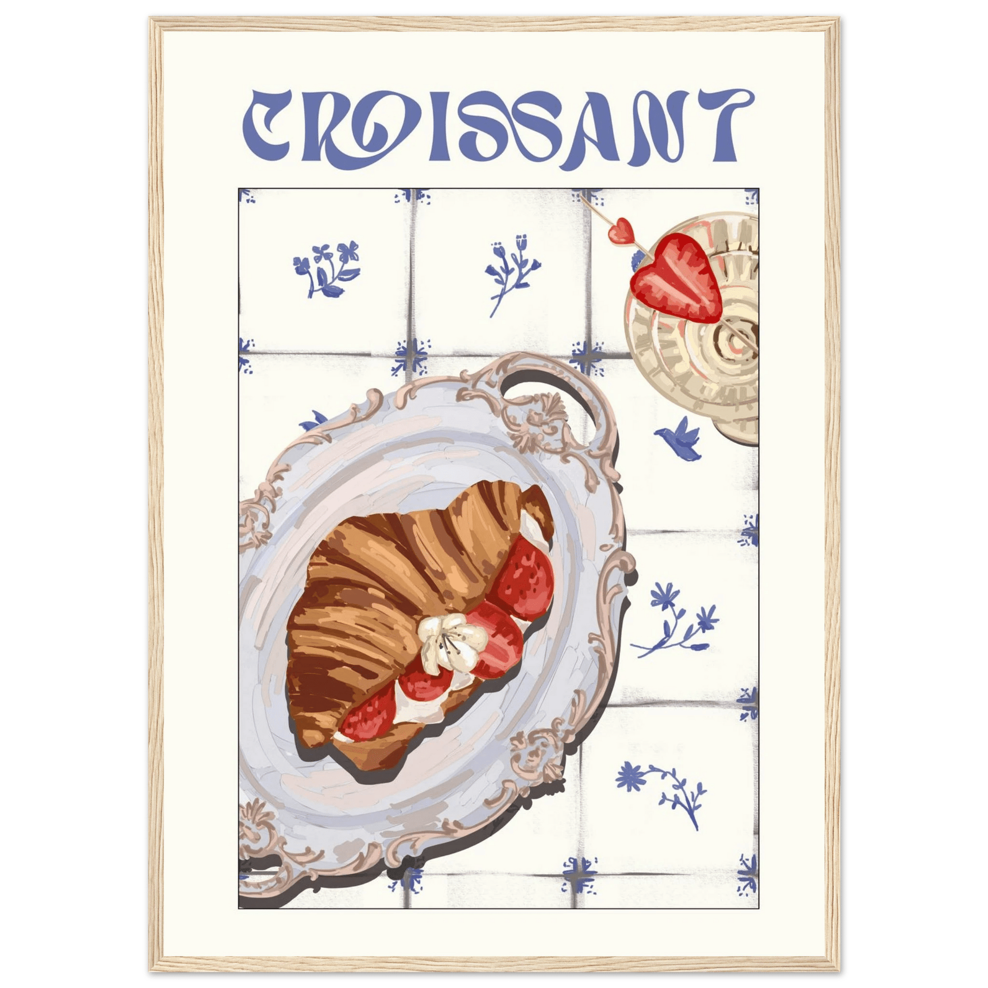 Croissant Poster – Charming French Breakfast Kitchen Wall Art Print (Digital & Printed Options) - Evergreen Posters